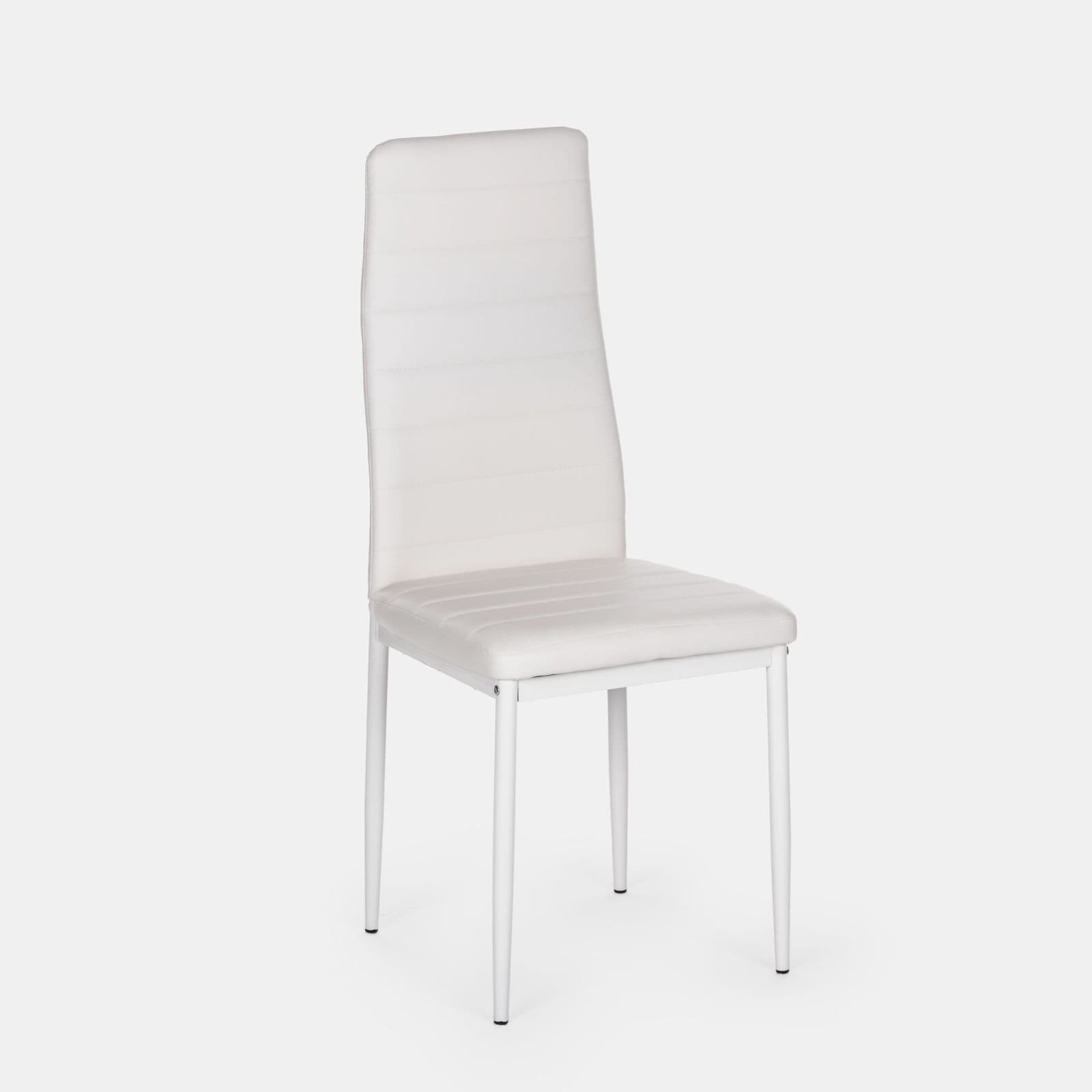 Set 6 sedie in similpelle bianca con schienale alto - Fenice