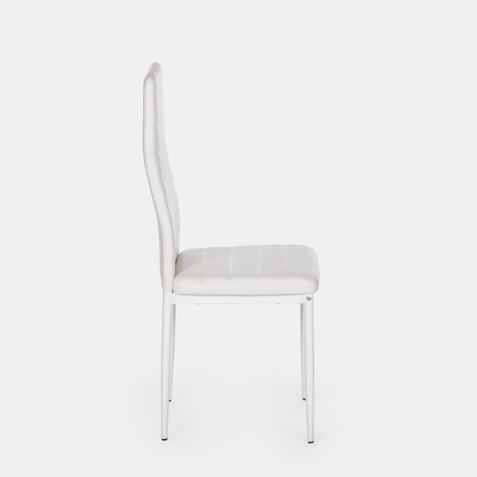 Set 6 sedie in similpelle bianca con schienale alto - Fenice