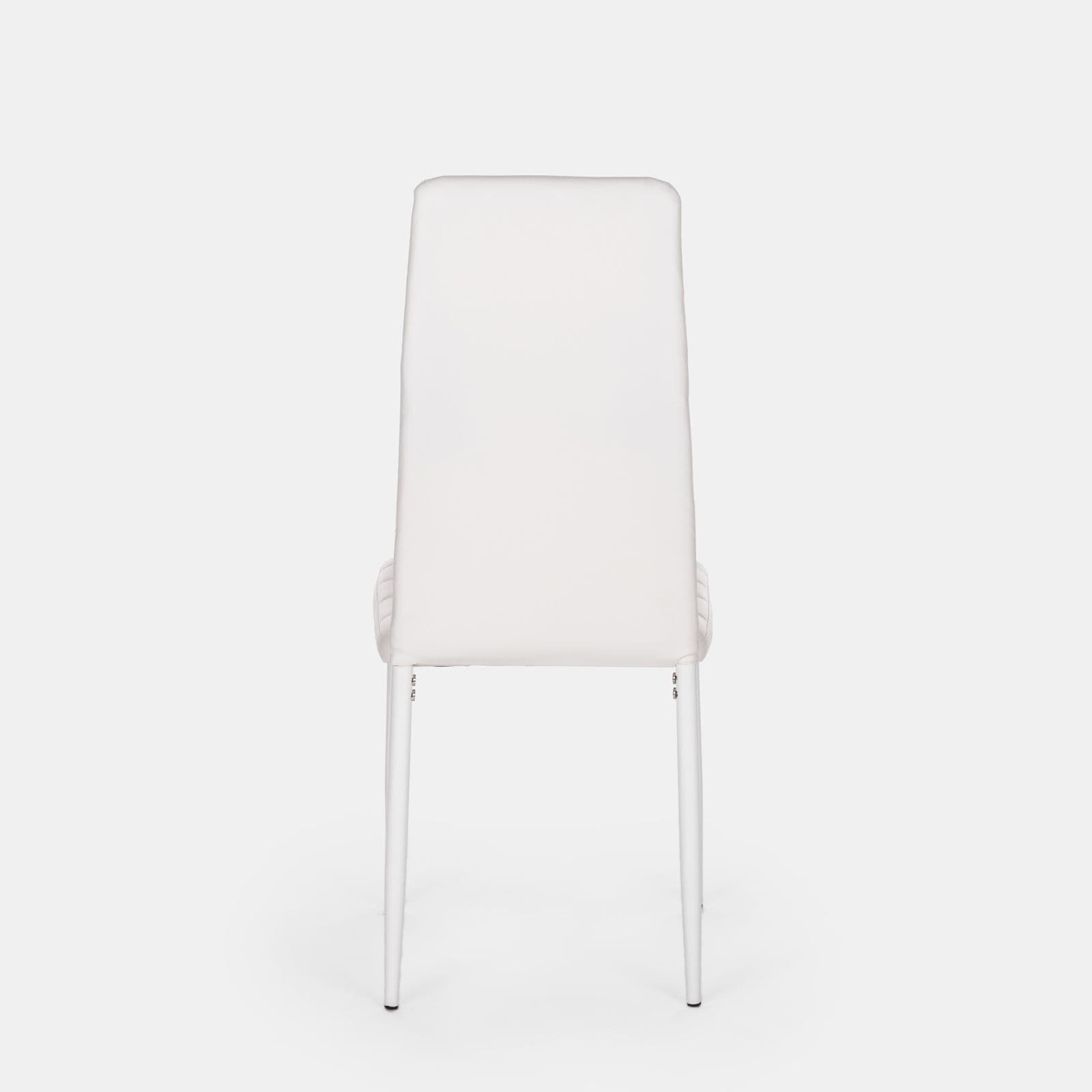 Set 6 sedie in similpelle bianca con schienale alto - Fenice