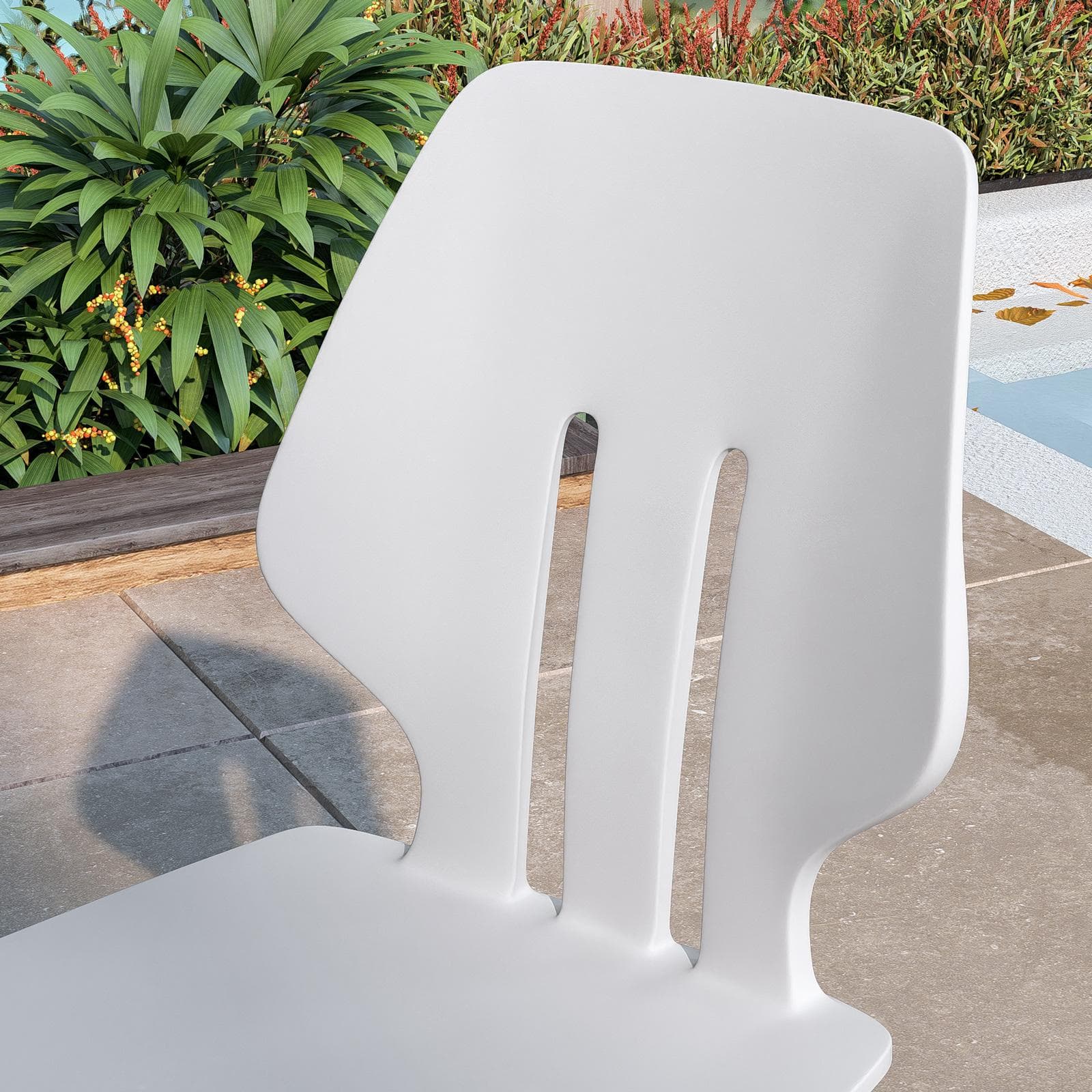 Set 4 sedie da giardino in polipropilene bianco - Brillac