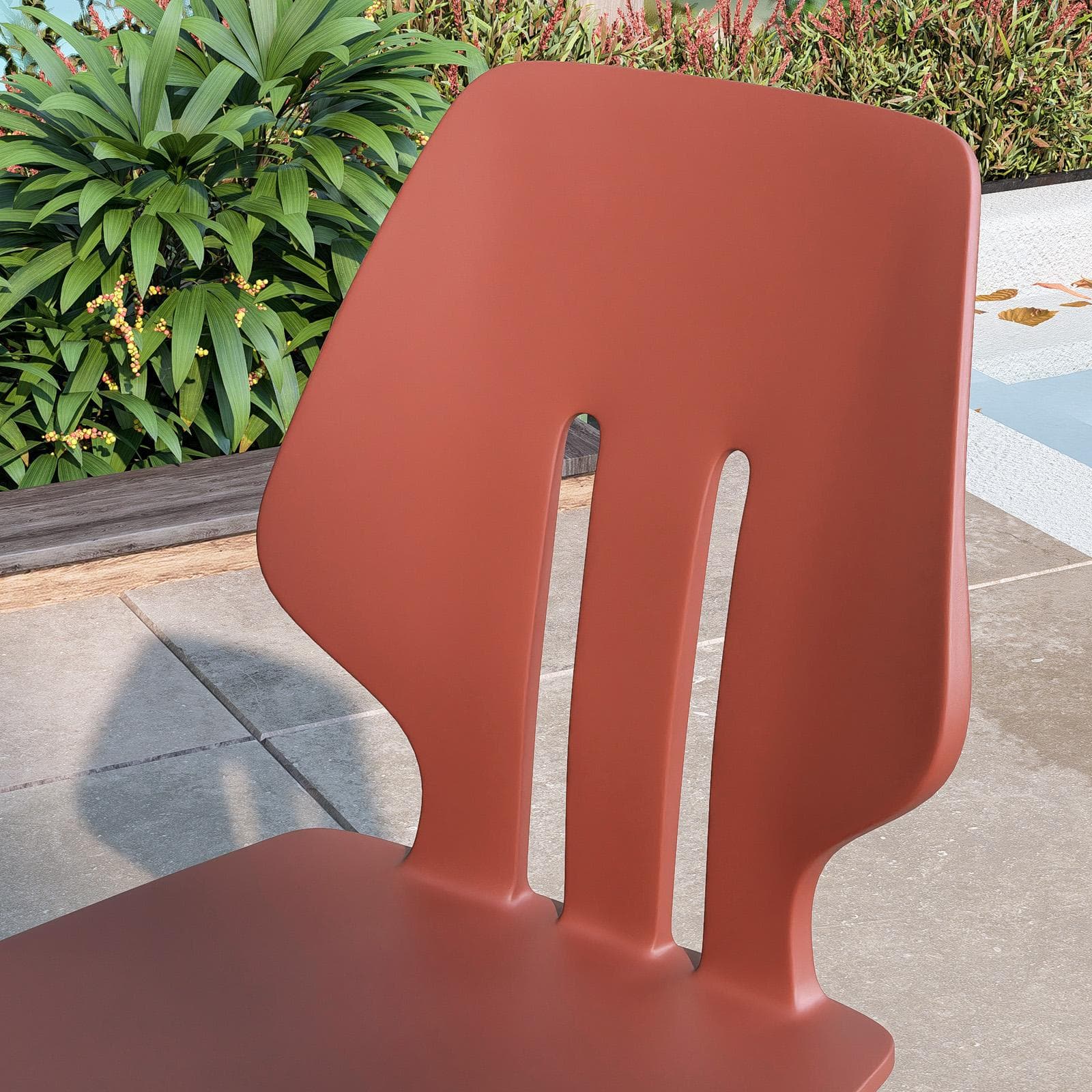 Set 4 sedie da giardino in polipropilene terracotta - Brillac