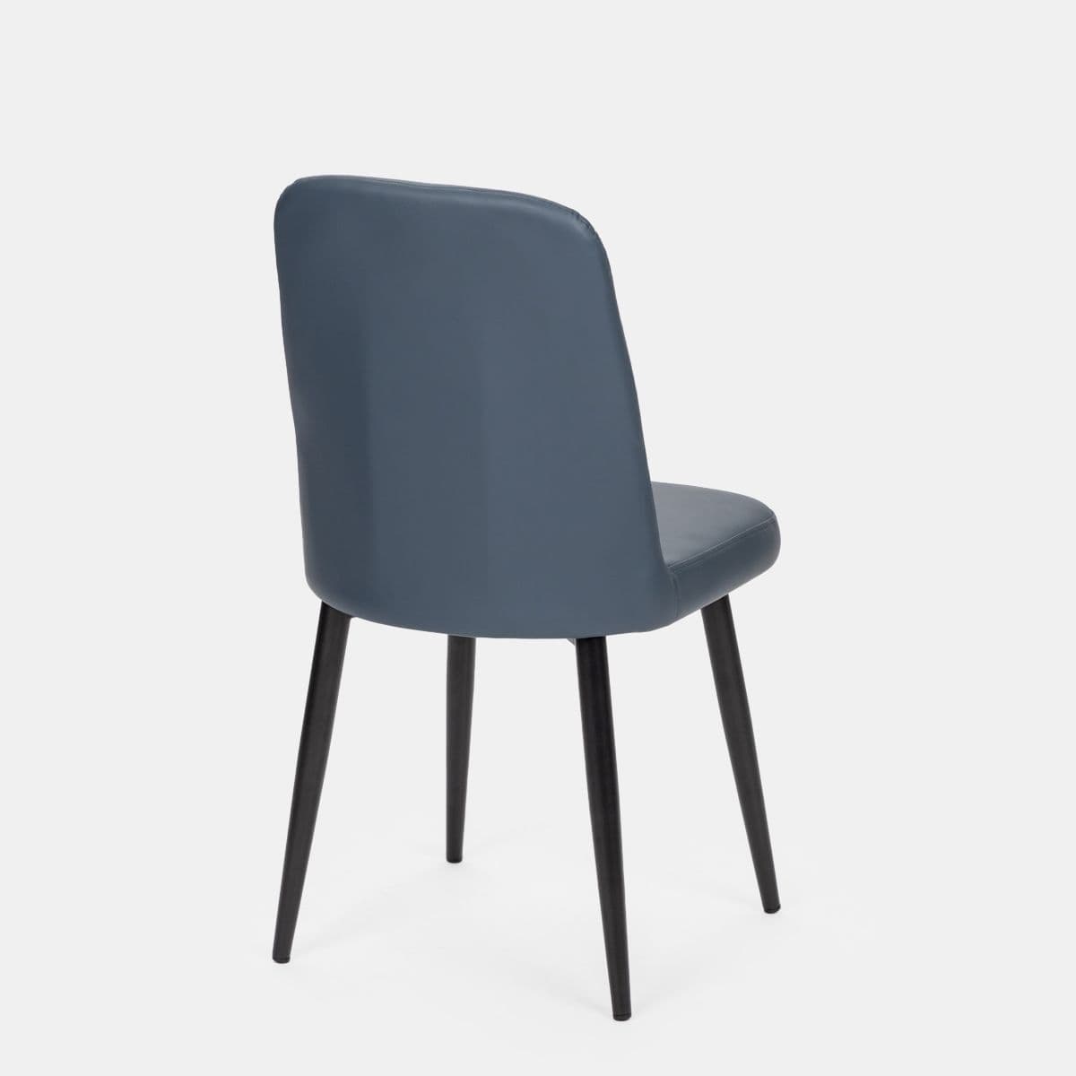 Set 4 sedie da interni imbottite in similpelle blu navy - Knos