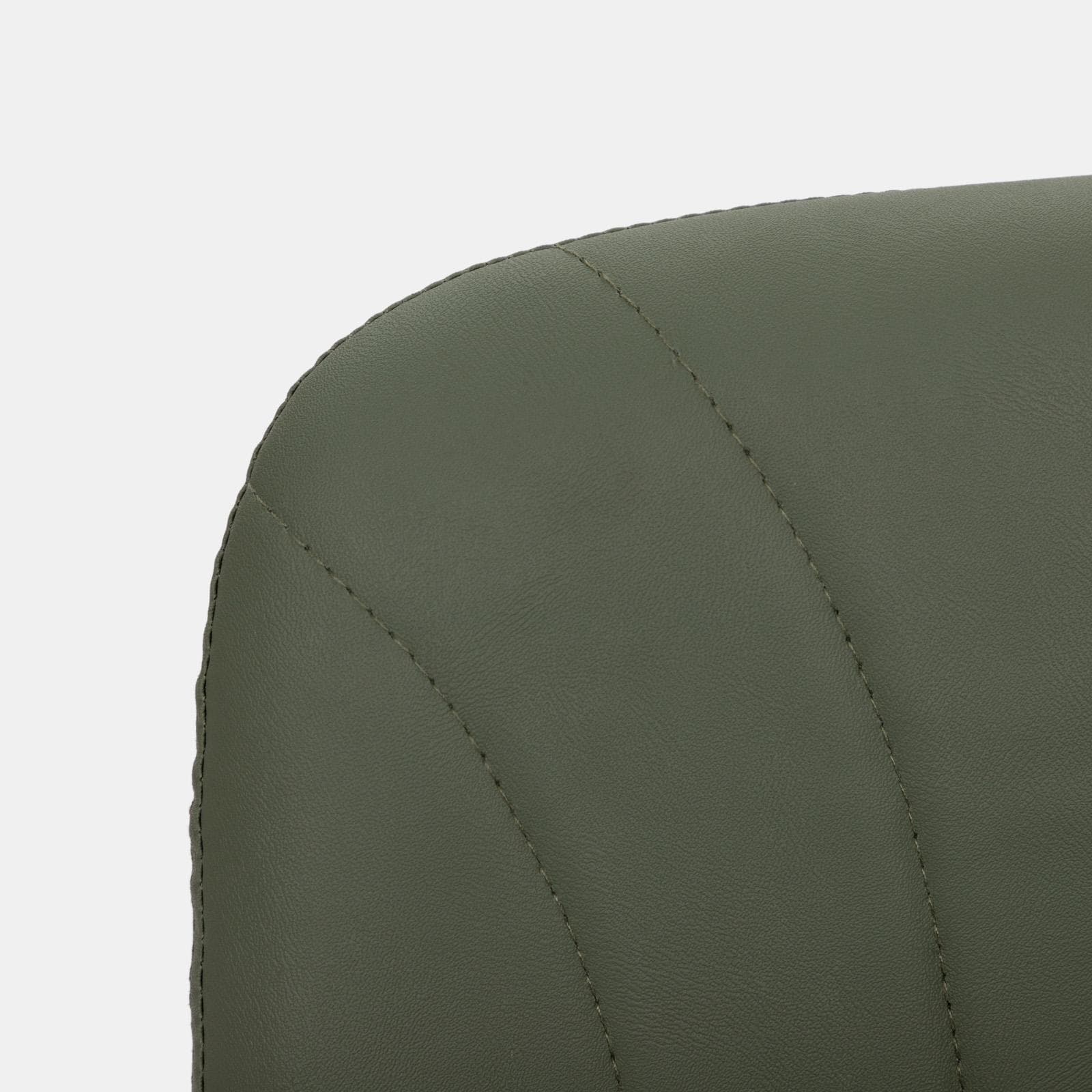 Set 4 sedie da interni imbottite in similpelle verde scuro - Knos