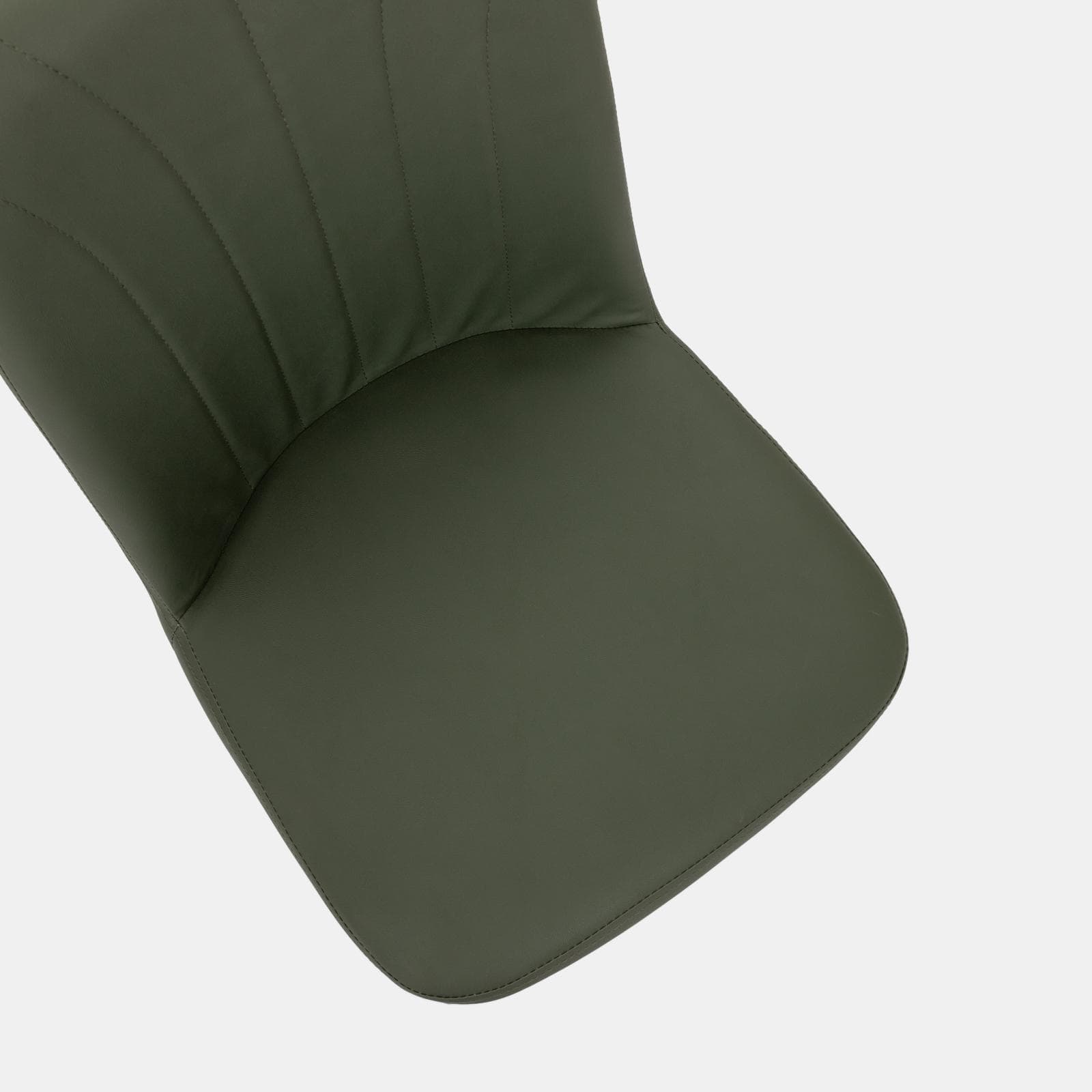 Set 4 sedie da interni imbottite in similpelle verde scuro - Knos
