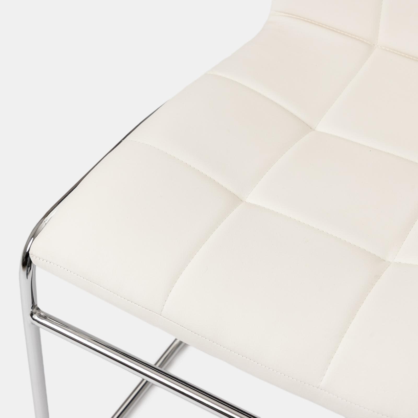 Set 4 sedie da ufficio in similpelle bianco con gambe a slitta cromo - Dilez
