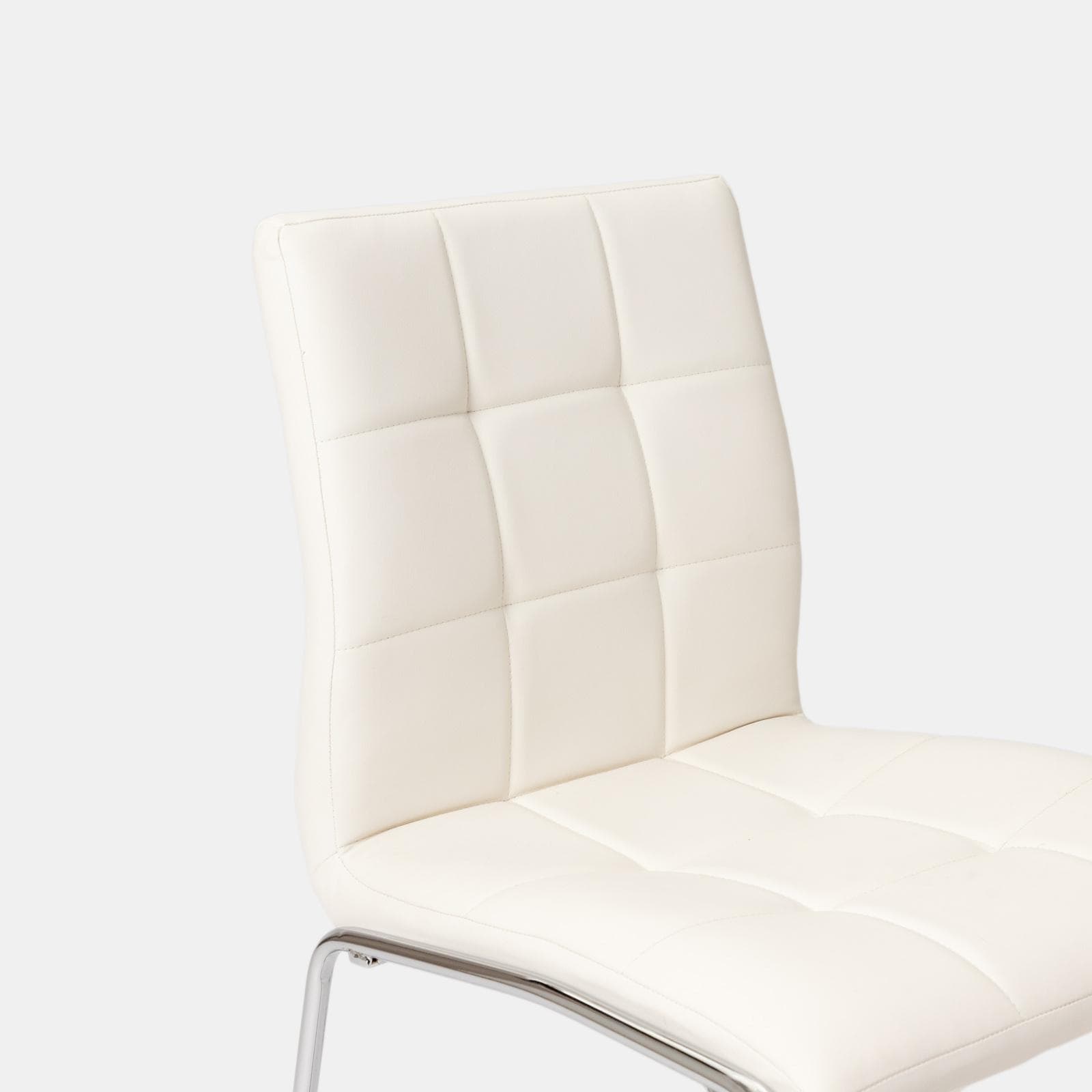 Set 4 sedie da ufficio in similpelle bianco con gambe a slitta cromo - Dilez
