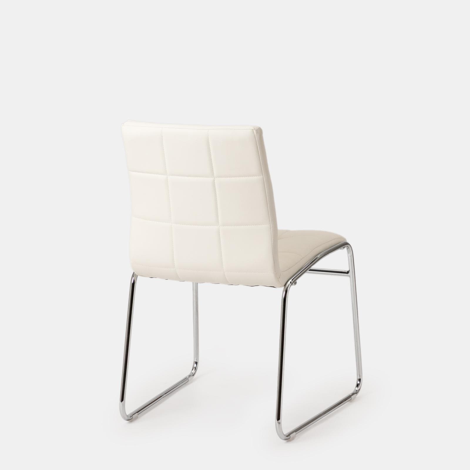 Set 4 sedie da ufficio in similpelle bianco con gambe a slitta cromo - Dilez