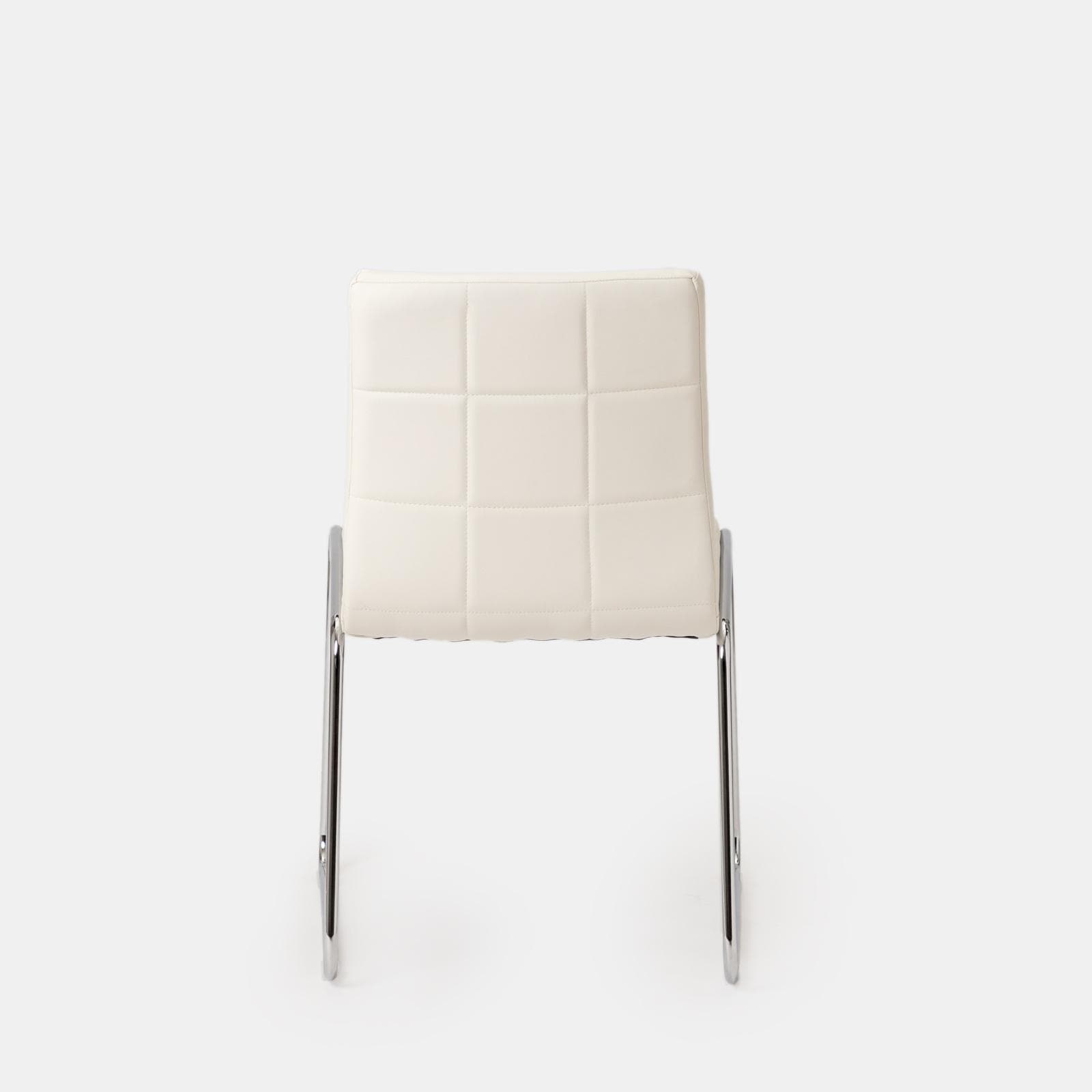 Set 4 sedie da ufficio in similpelle bianco con gambe a slitta cromo - Dilez
