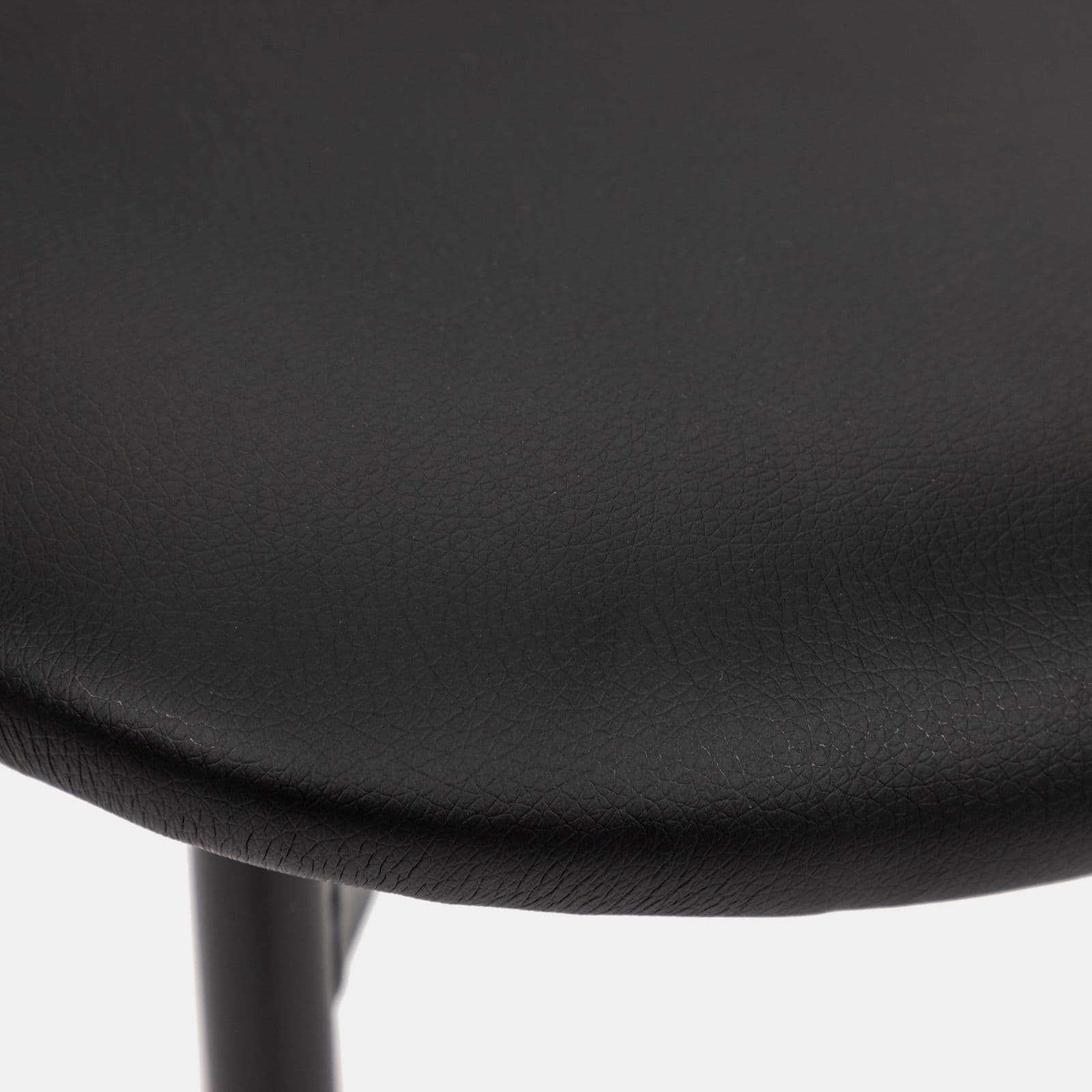 Set 4 sedie da ufficio in similpelle nera con gambe nere - Flaminia