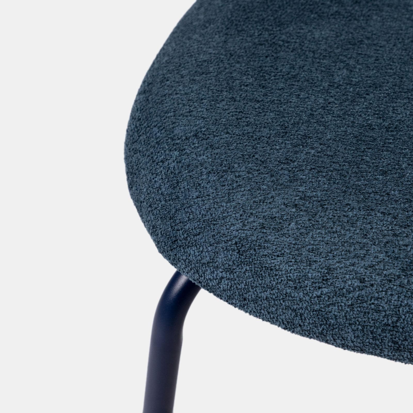 Set 4 sedie in ciniglia blu scuro con gambe in metallo - Margit
