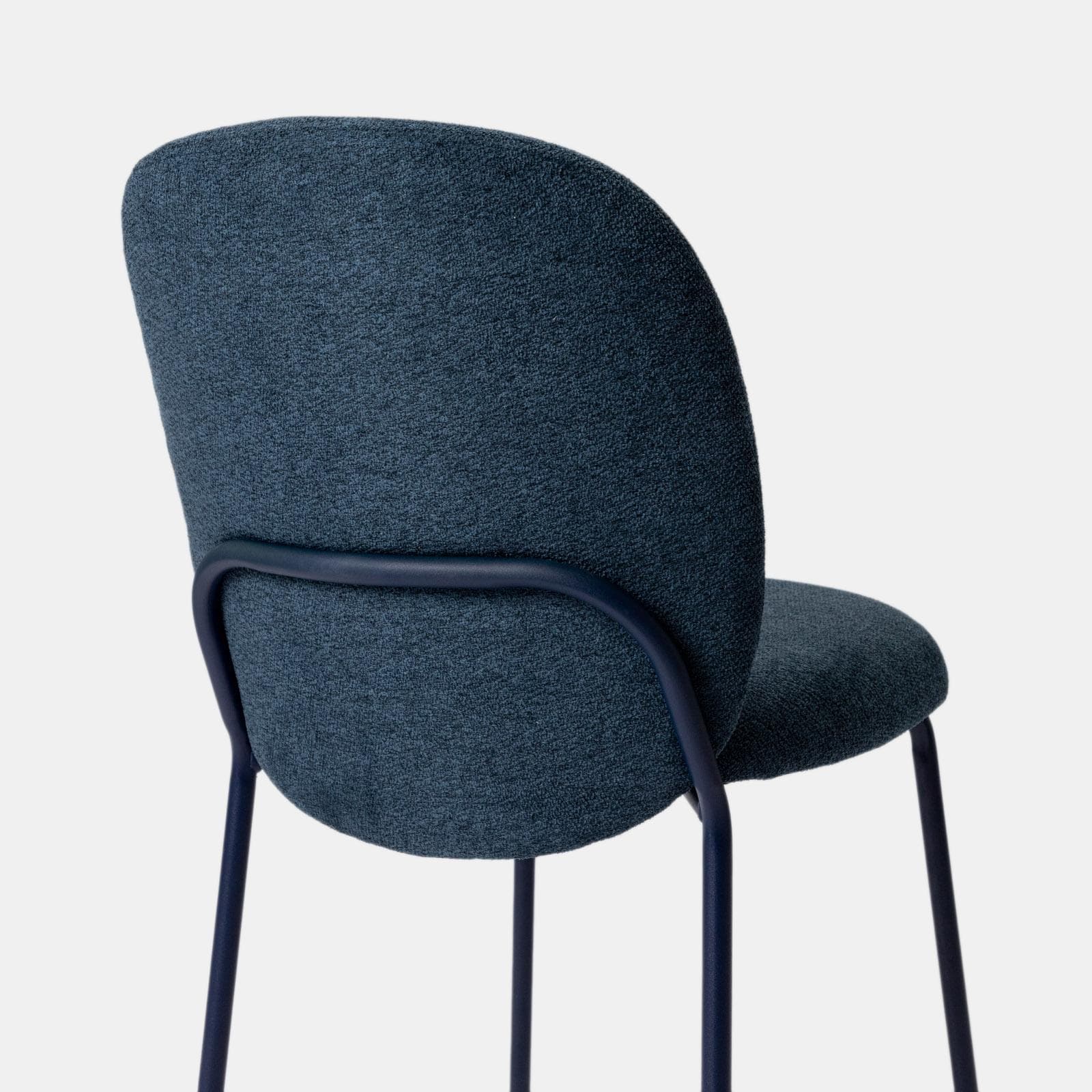 Set 4 sedie in ciniglia blu scuro con gambe in metallo - Margit
