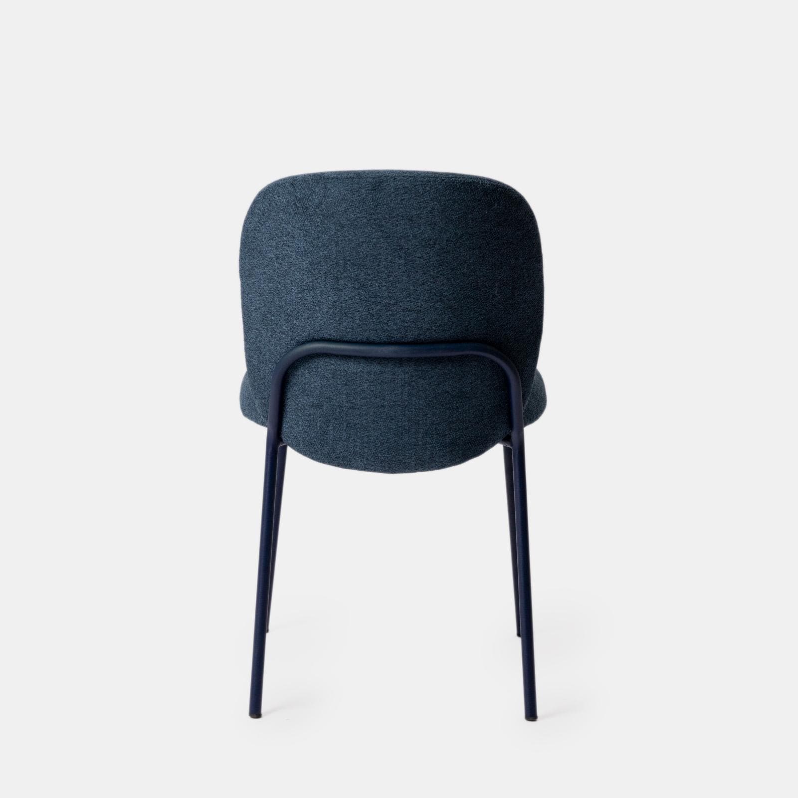 Set 4 sedie in ciniglia blu scuro con gambe in metallo - Margit