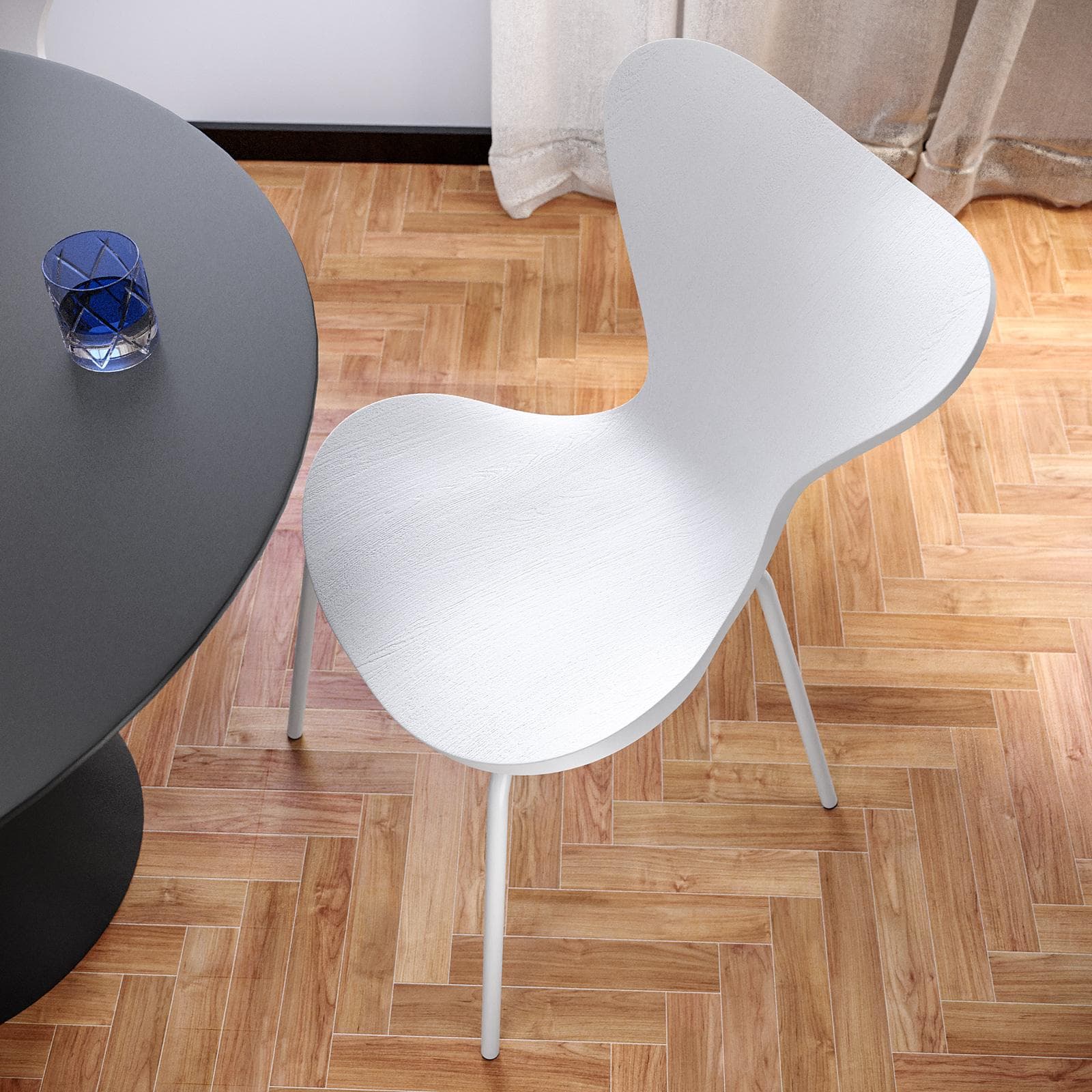 Set 4 sedie in polipropilene bianco con gambe in metallo - Dolly