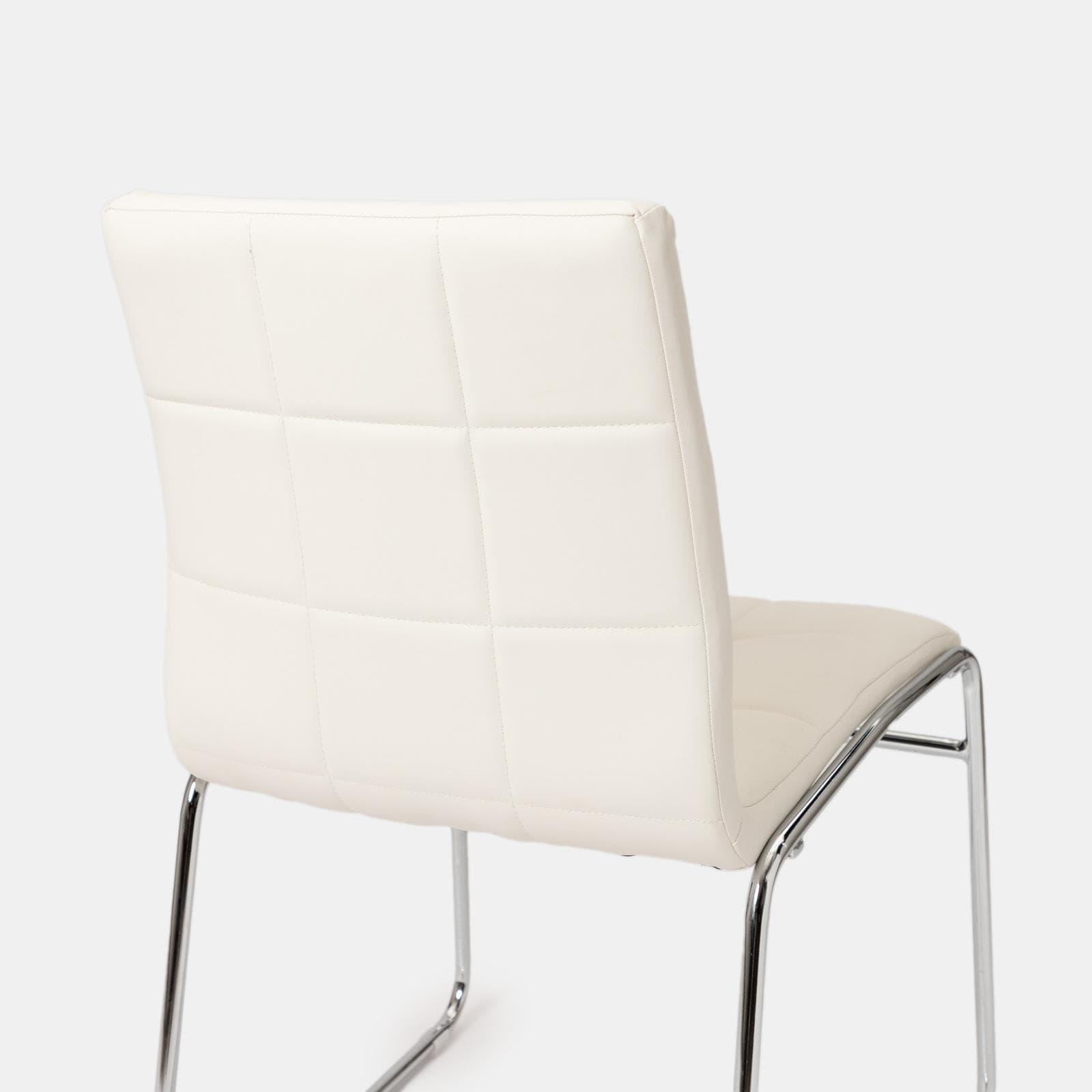 Set 4 sedie in similpelle bianco con gambe a slitta cromo - Dilez
