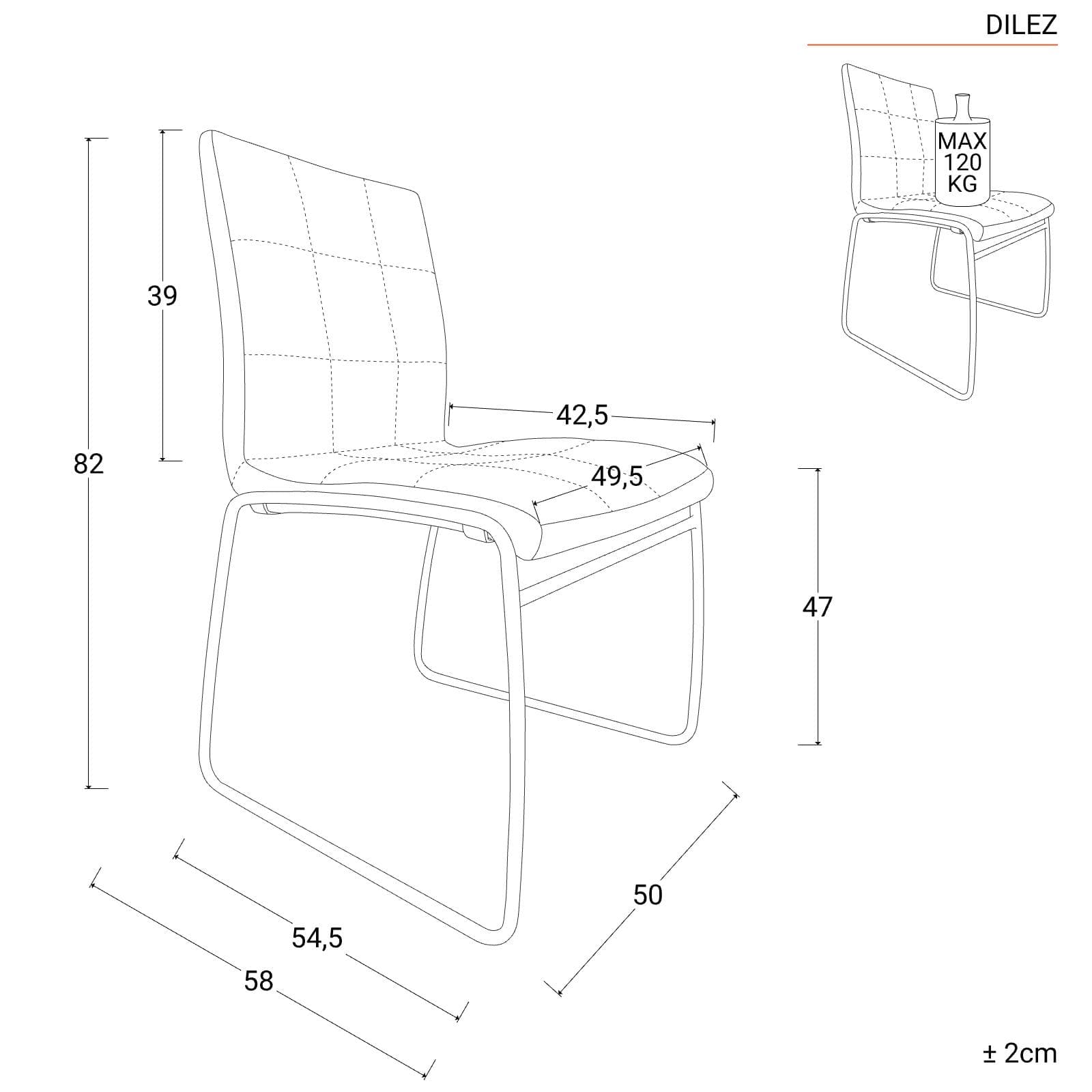 Set 4 sedie in similpelle bianco con gambe a slitta cromo - Dilez
