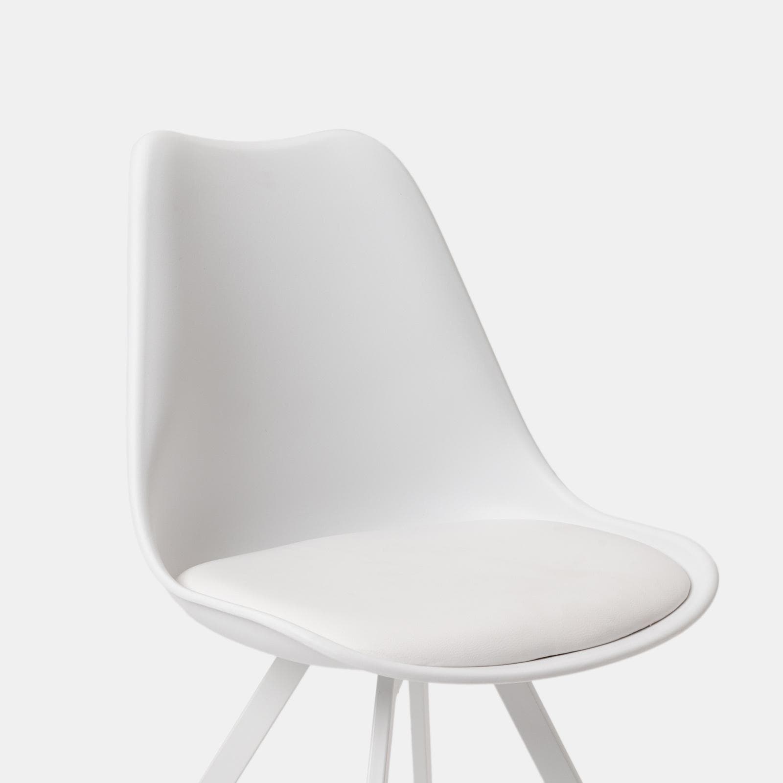 Set 4 sedie in similpelle bianco e gambe bianche - Odiel