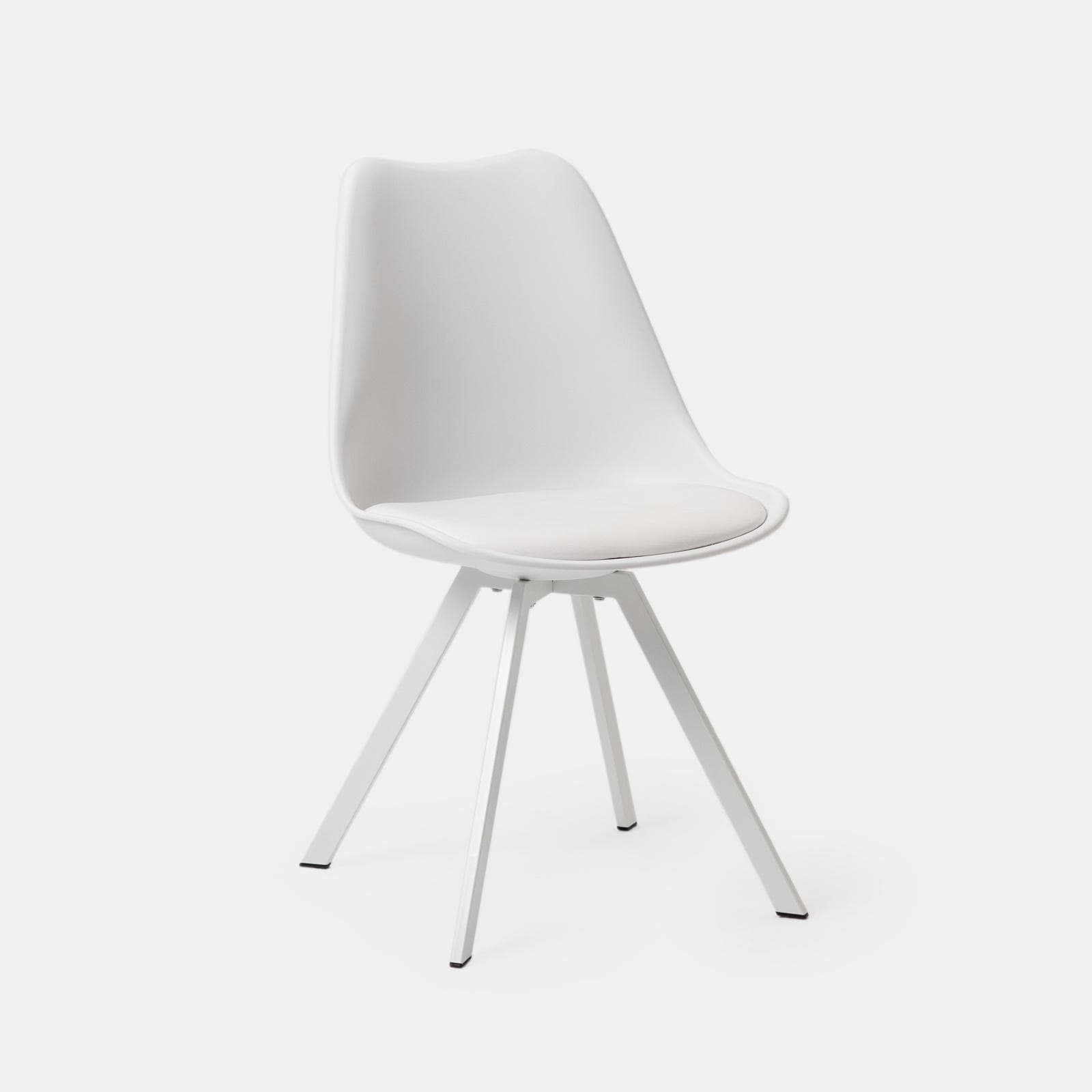 Set 4 sedie in similpelle bianco e gambe bianche - Odiel