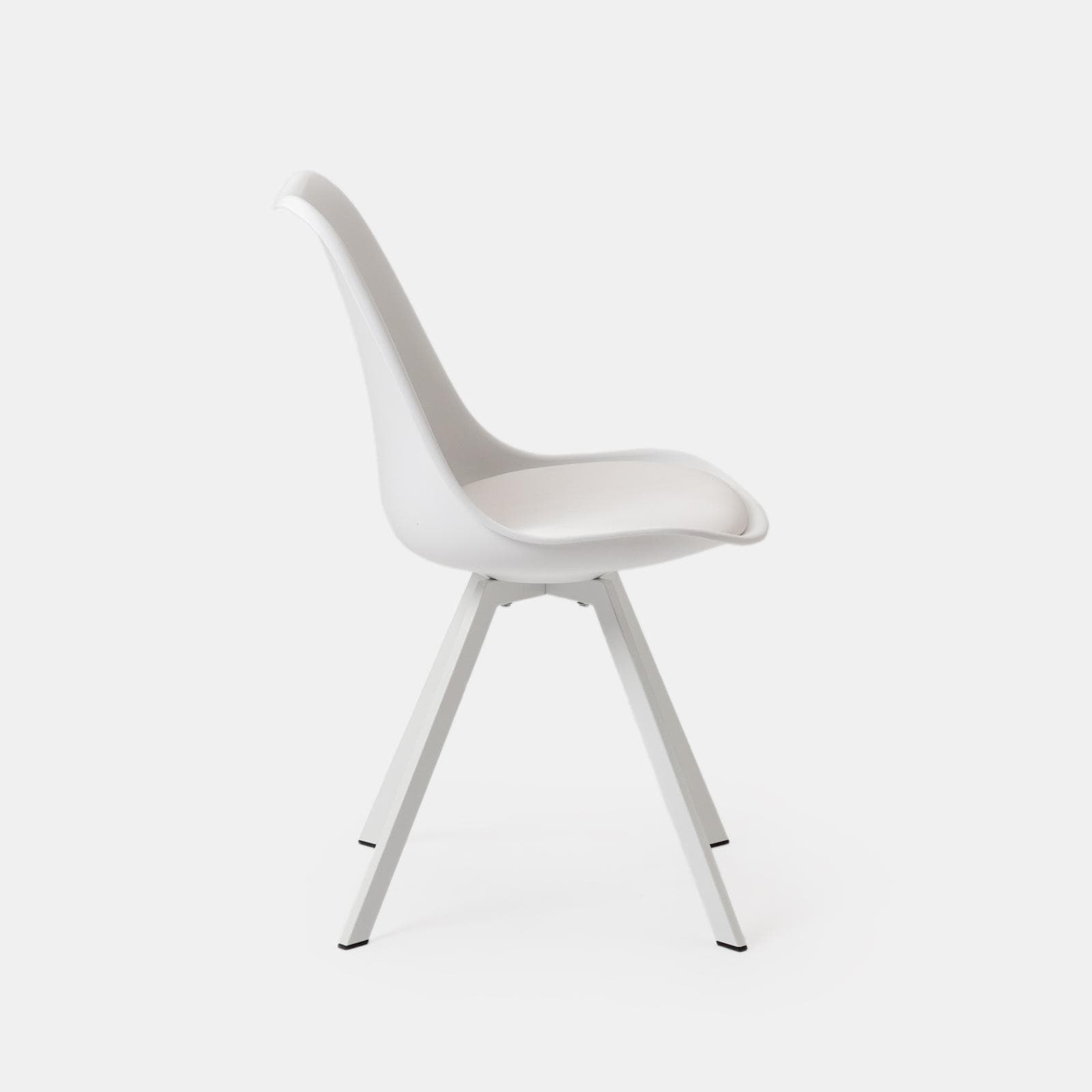 Set 4 sedie in similpelle bianco e gambe bianche - Odiel