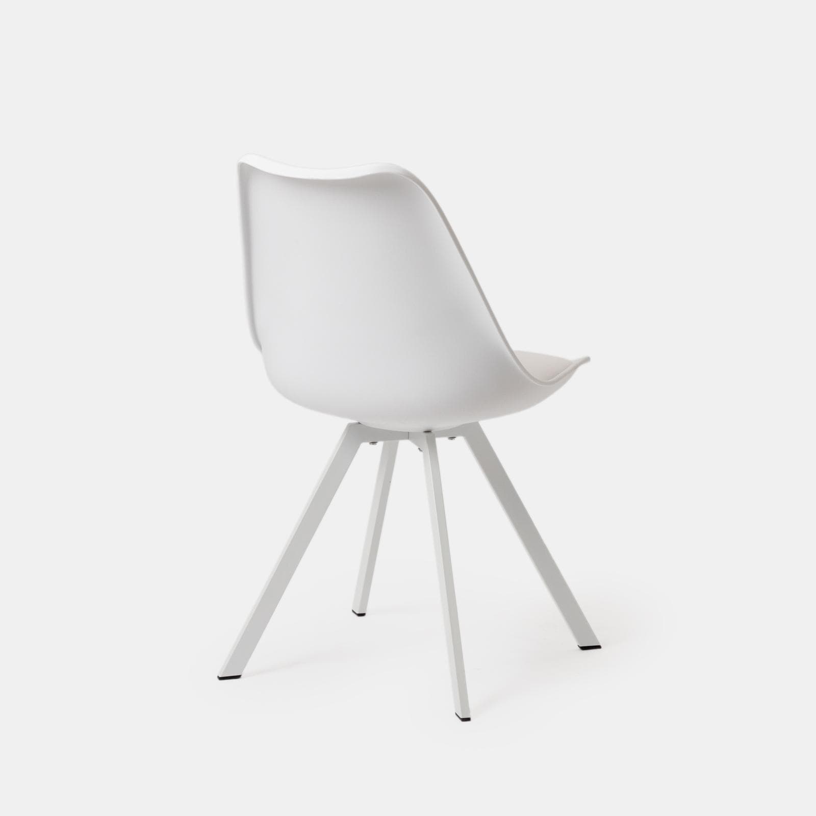 Set 4 sedie in similpelle bianco e gambe bianche - Odiel