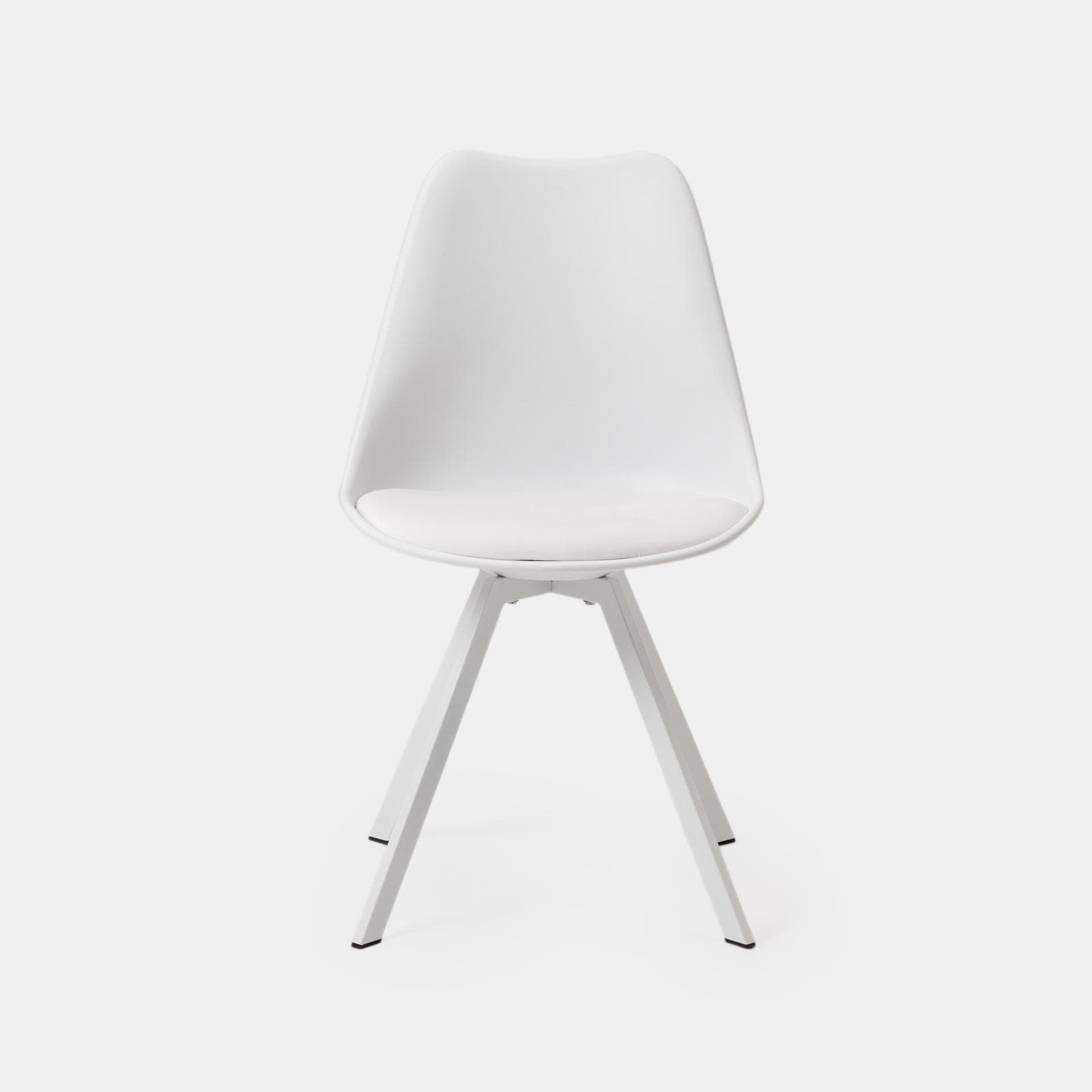 Set 4 sedie in similpelle bianco e gambe bianche - Odiel