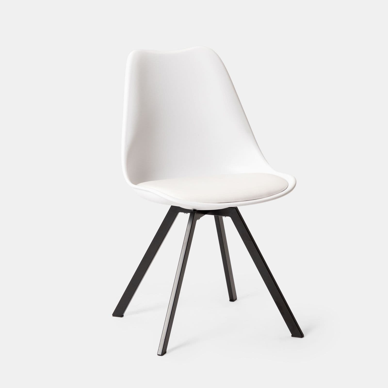 Set 4 sedie in similpelle bianco e gambe nere - Odiel