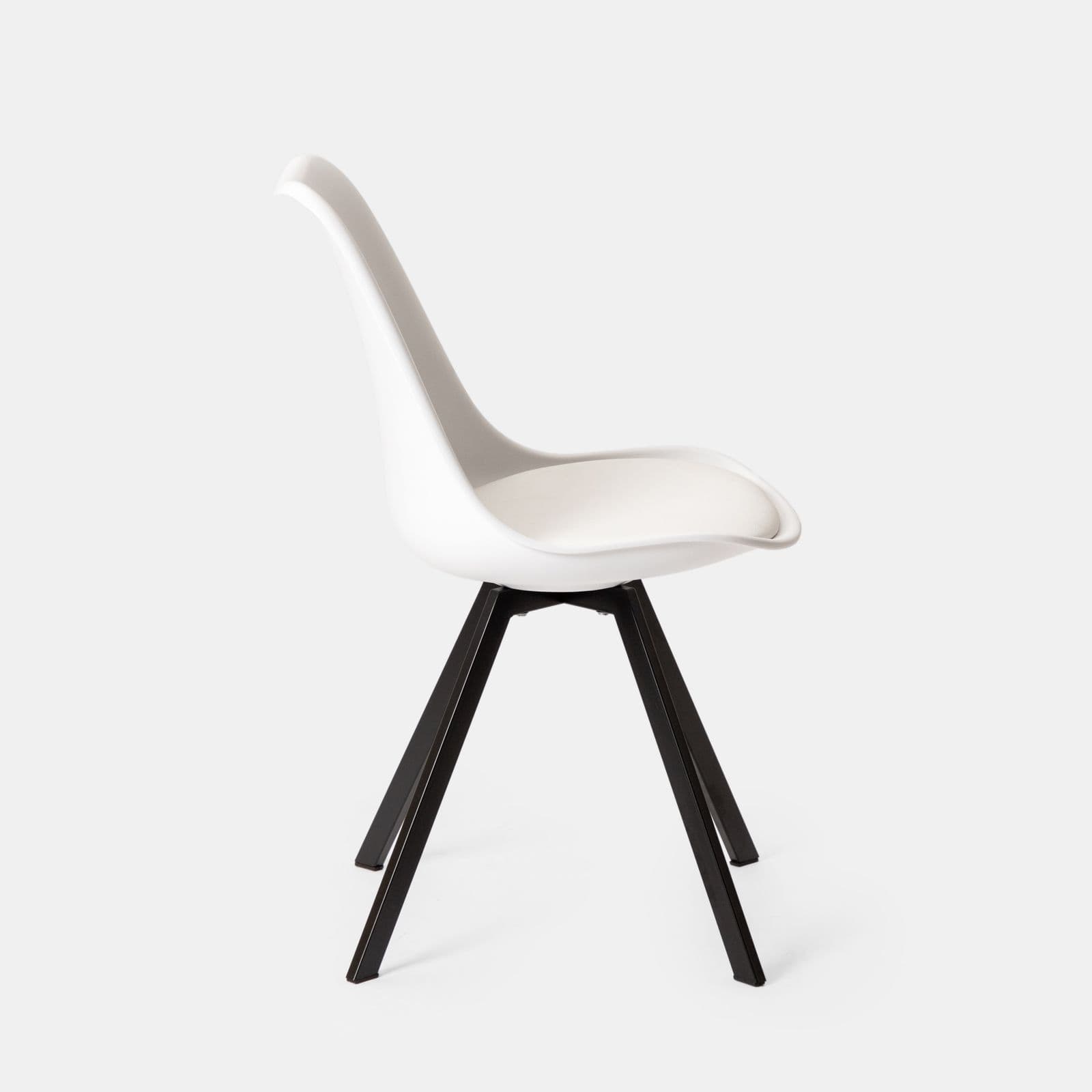 Set 4 sedie in similpelle bianco e gambe nere - Odiel