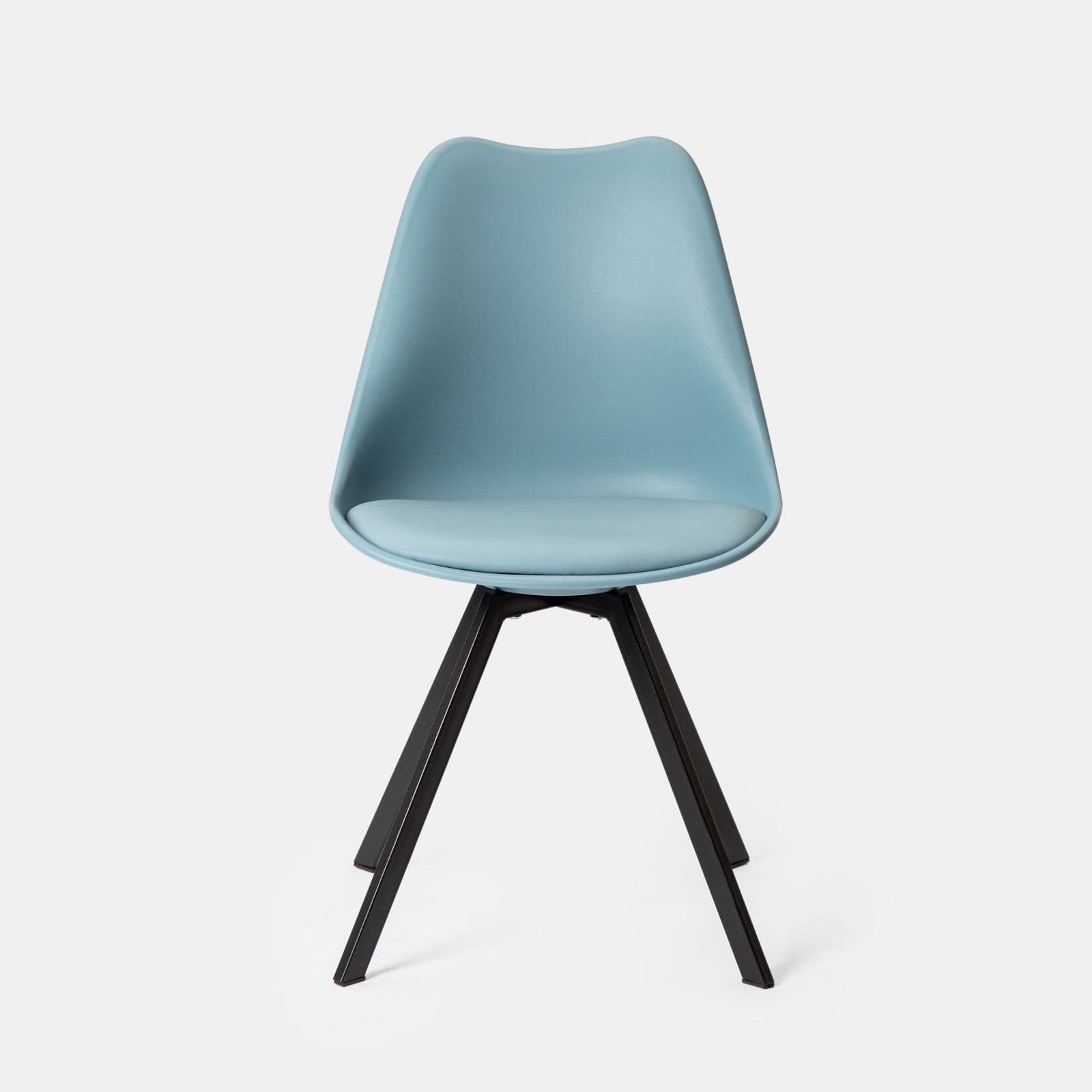 Set 4 sedie in similpelle carta da zucchero e gambe nere - Odiel