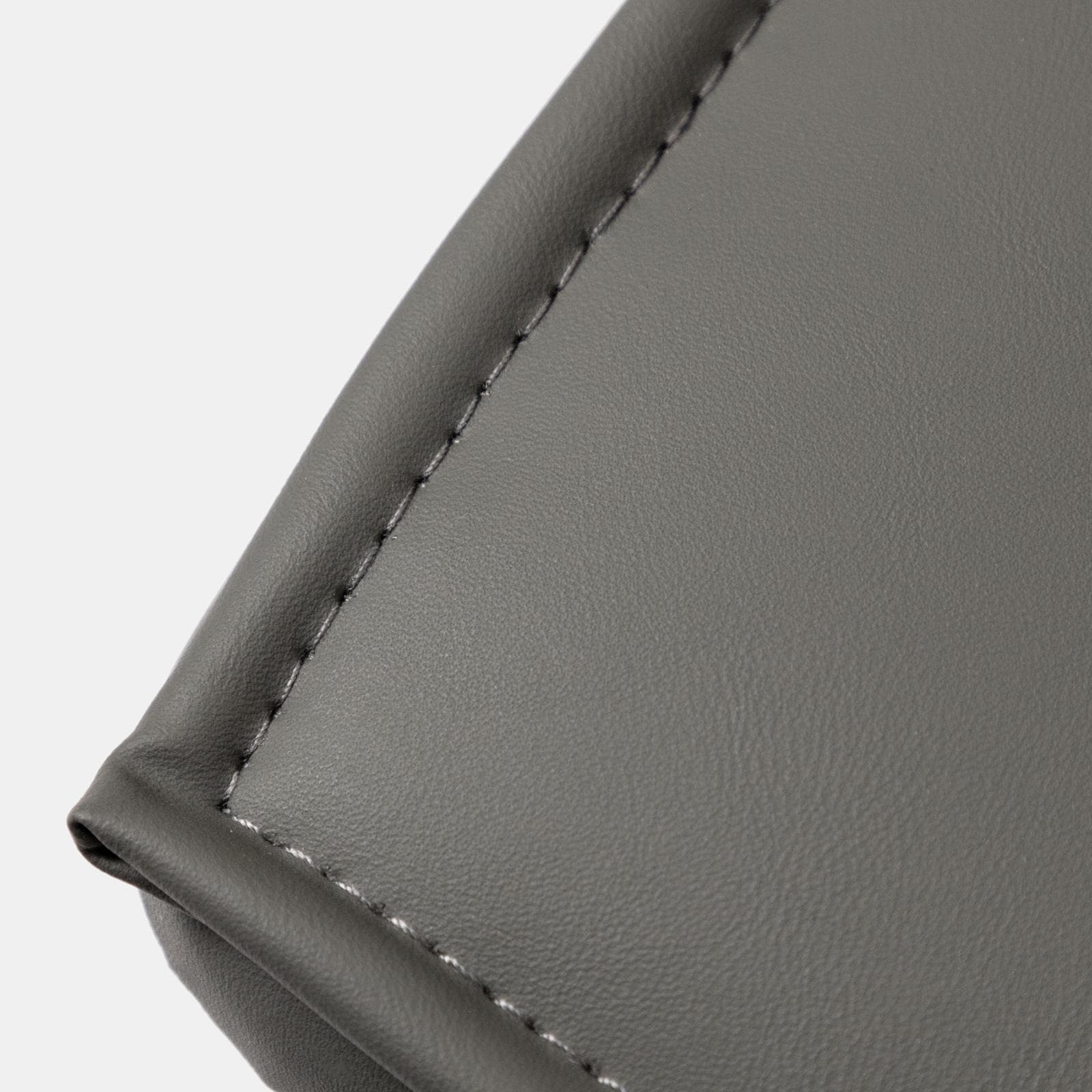 Set 4 sedie in similpelle grigio scuro con gambe in metallo nero - Iolanda