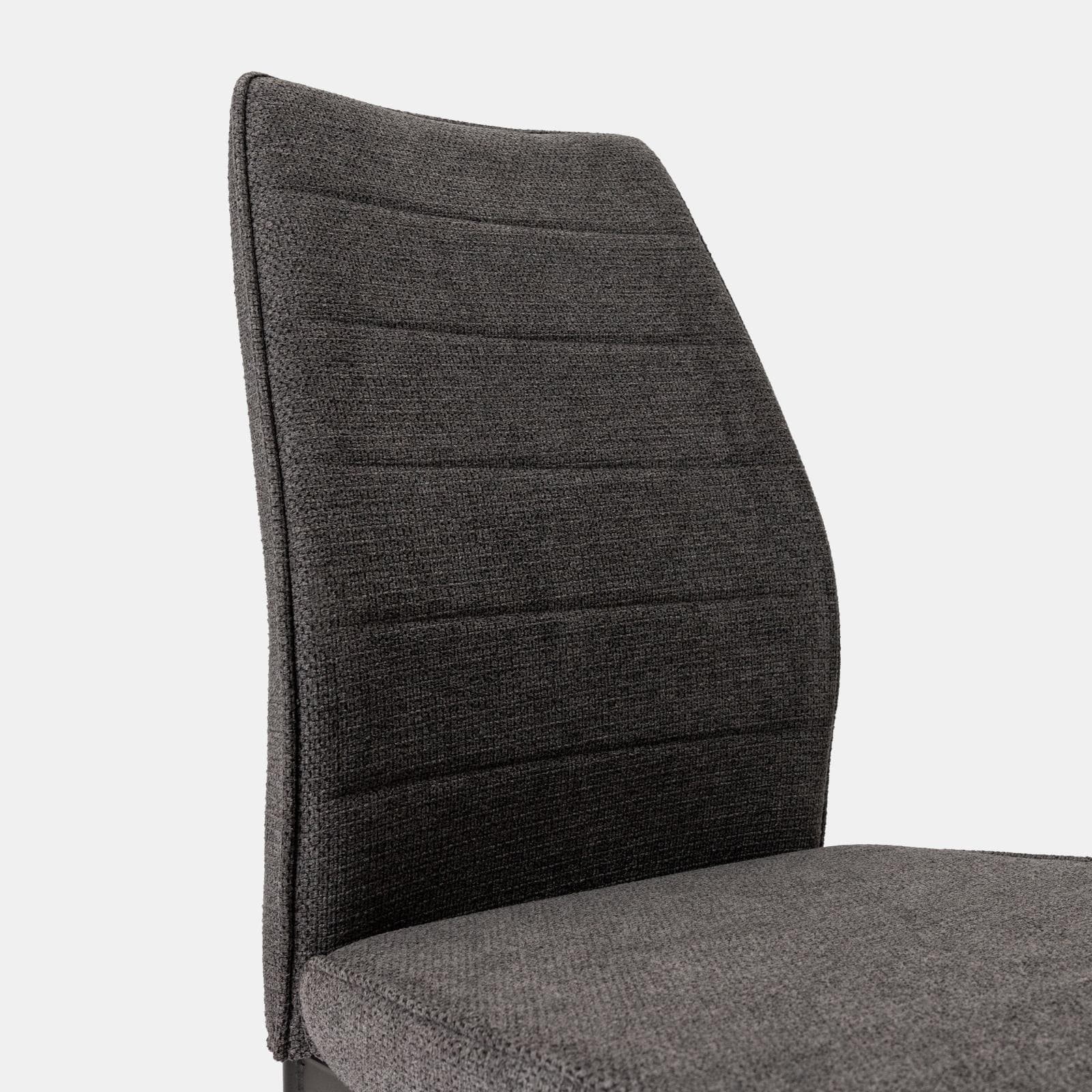 Set 4 sedie in tessuto antracite con gambe in metallo nero - Rapsodia