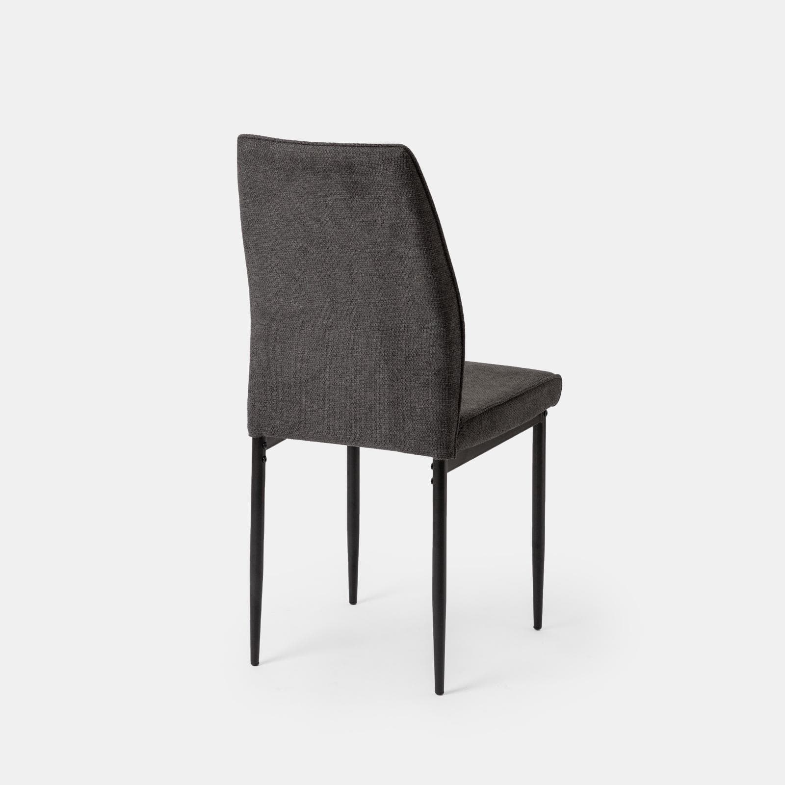 Set 4 sedie in tessuto antracite con gambe in metallo nero - Rapsodia