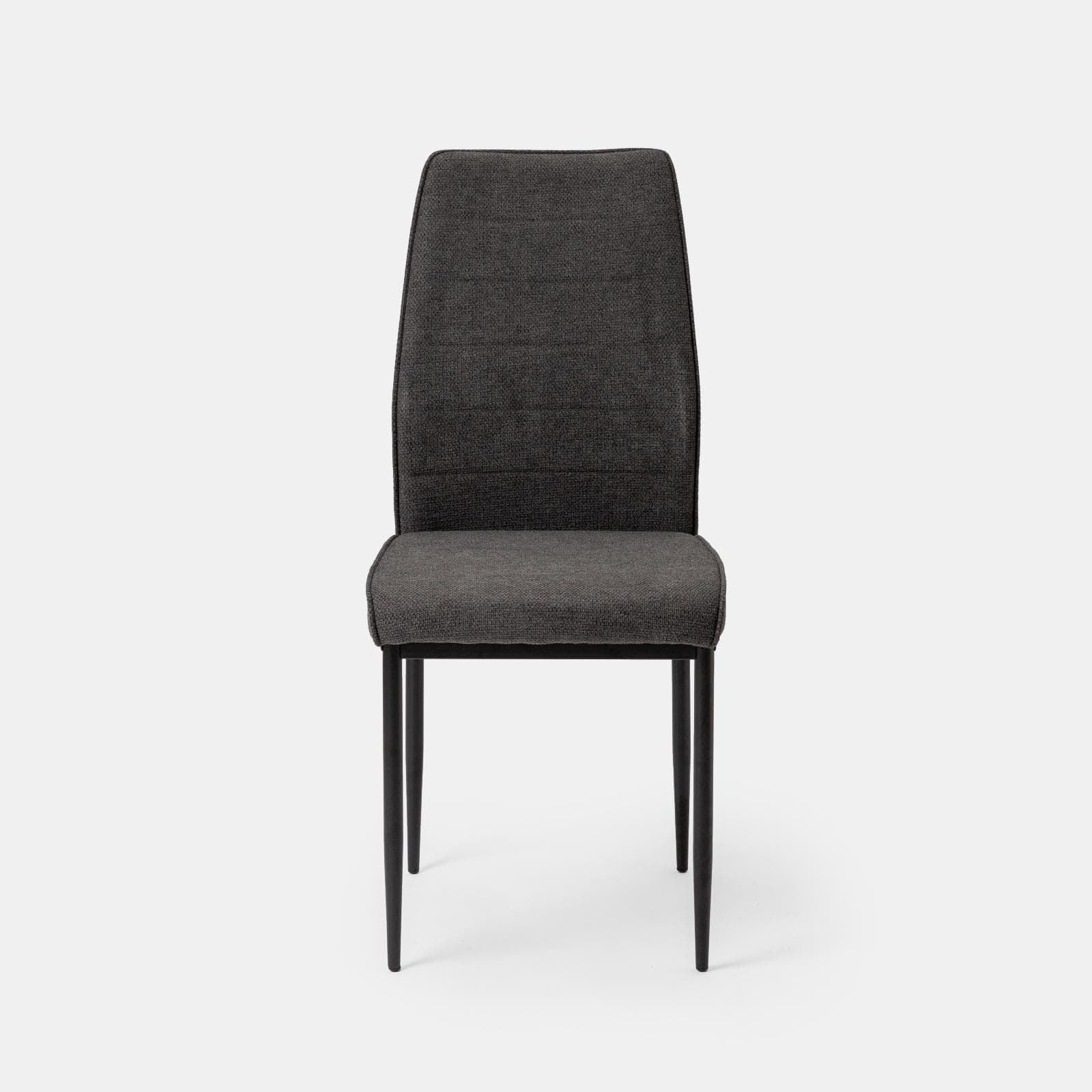 Set 4 sedie in tessuto antracite con gambe in metallo nero - Rapsodia