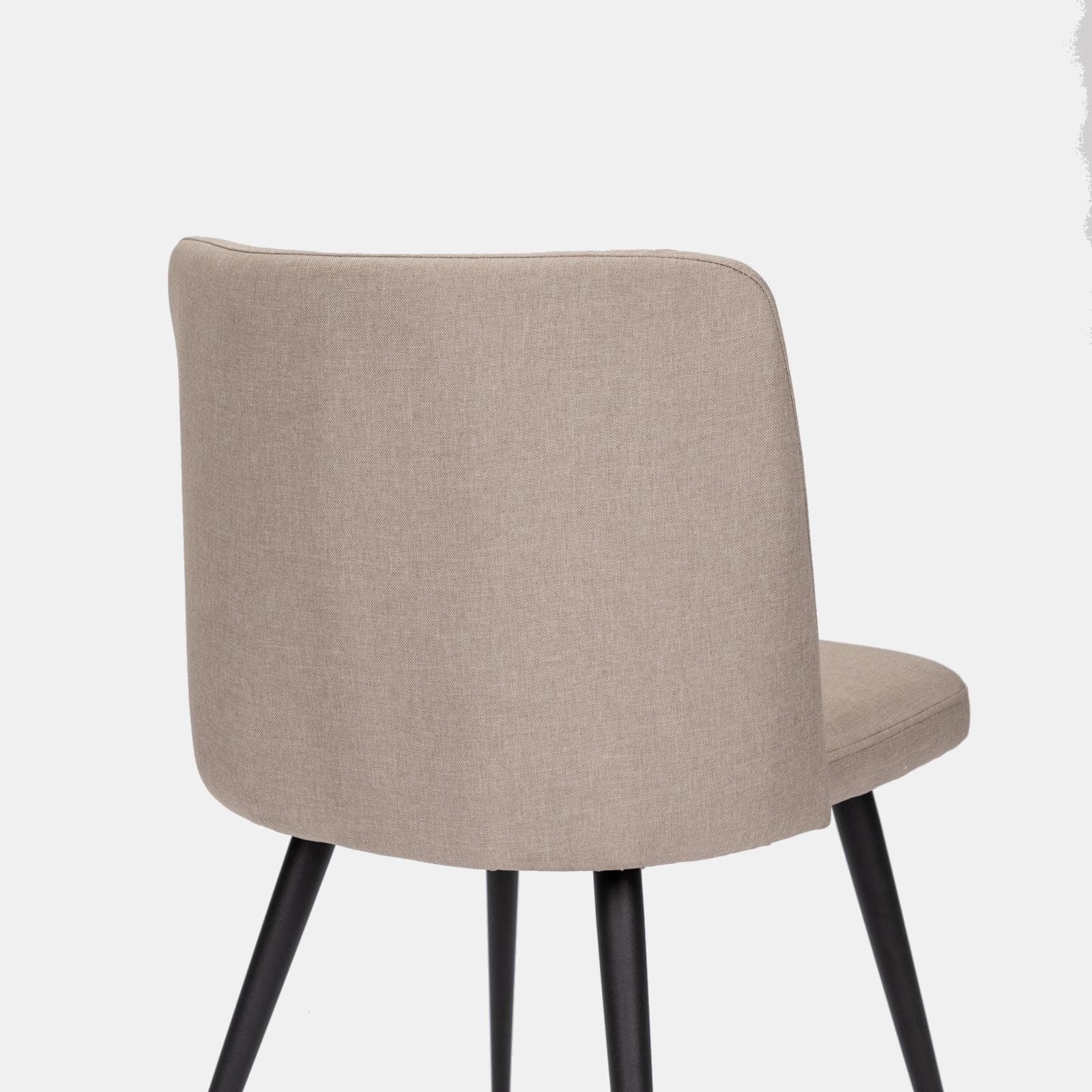 Set 4 sedie in tessuto beige e gambe in metallo nero - Strand