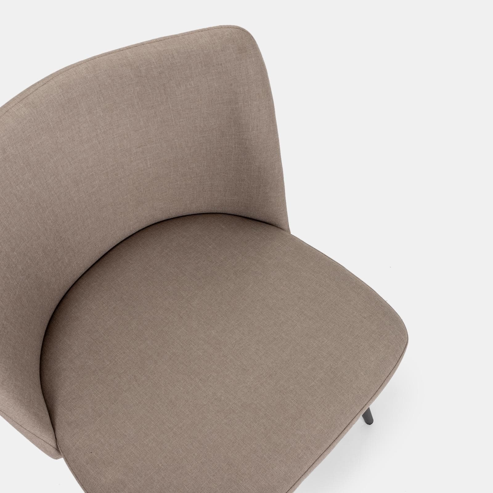 Set 4 sedie in tessuto beige e gambe in metallo nero - Strand