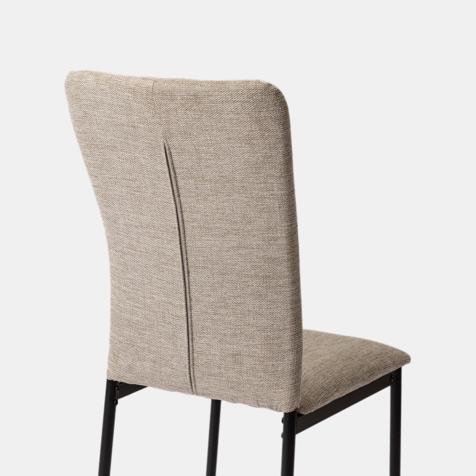 Set 4 sedie in tessuto effetto maglia beige freddo e gambe in metallo nero - Geneva