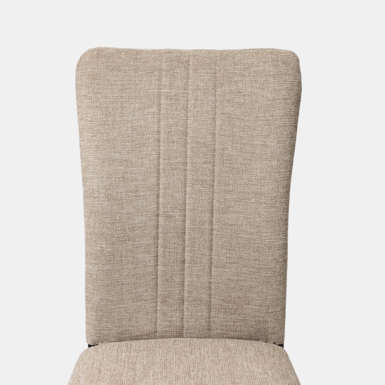 Set 4 sedie in tessuto effetto maglia beige freddo e gambe in metallo nero - Geneva