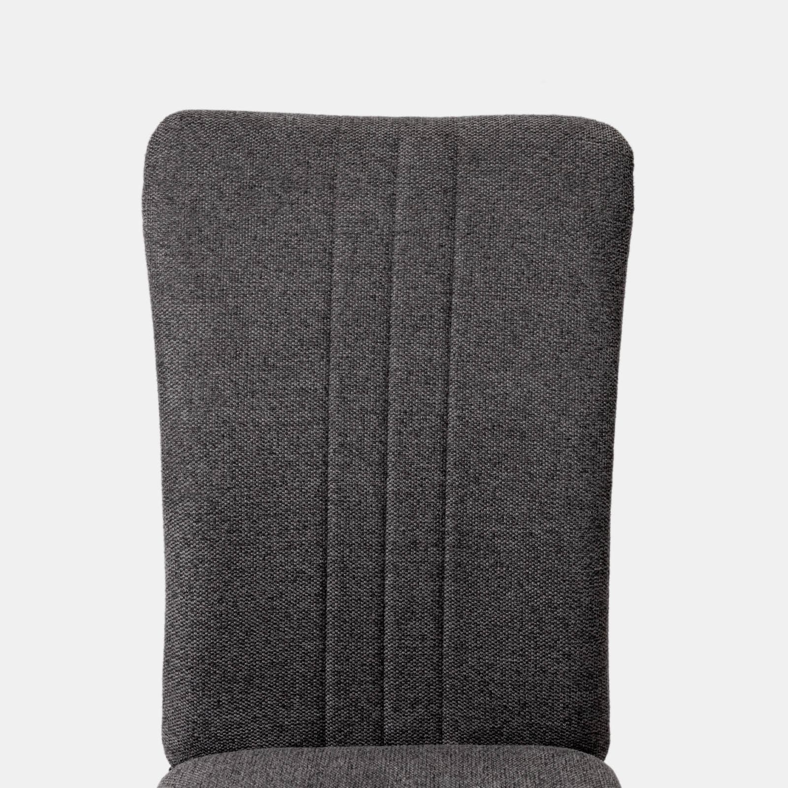 Set 4 sedie in tessuto effetto maglia grigio scuro e gambe in metallo nero - Geneva