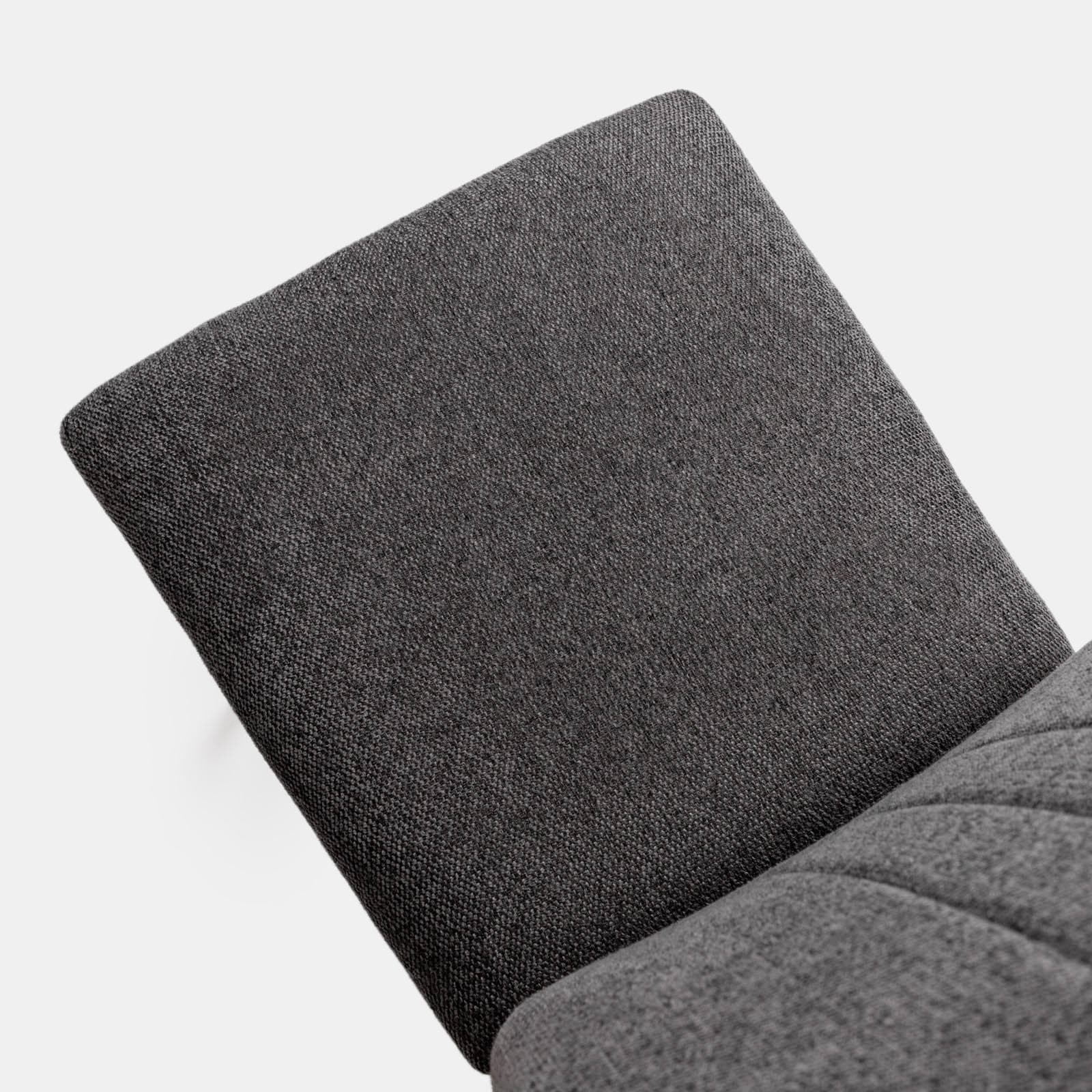 Set 4 sedie in tessuto effetto maglia grigio scuro e gambe in metallo nero - Geneva