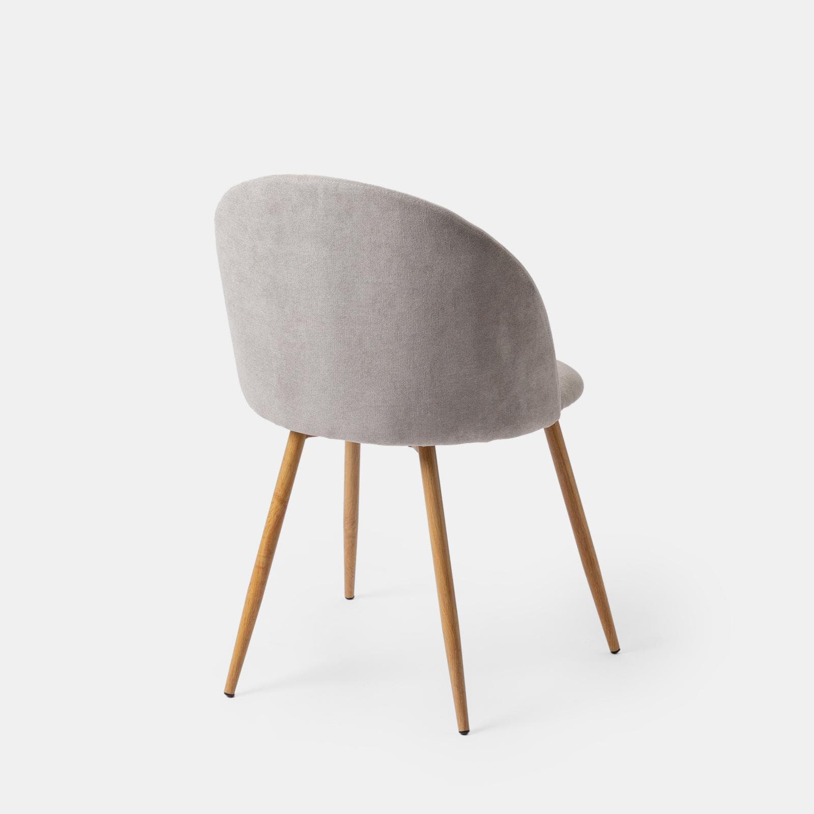 Set 4 sedie in tessuto grigio chiaro con gambe in metallo effetto legno - Kubir