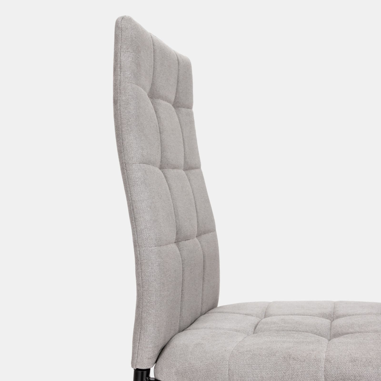 Set 4 sedie in tessuto grigio chiaro con gambe in metallo nere - Sworty