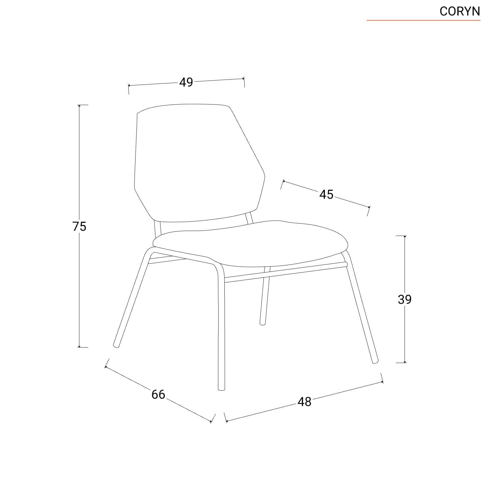 Set 4 sedie da ufficio in tessuto grigio scuro - Coryn