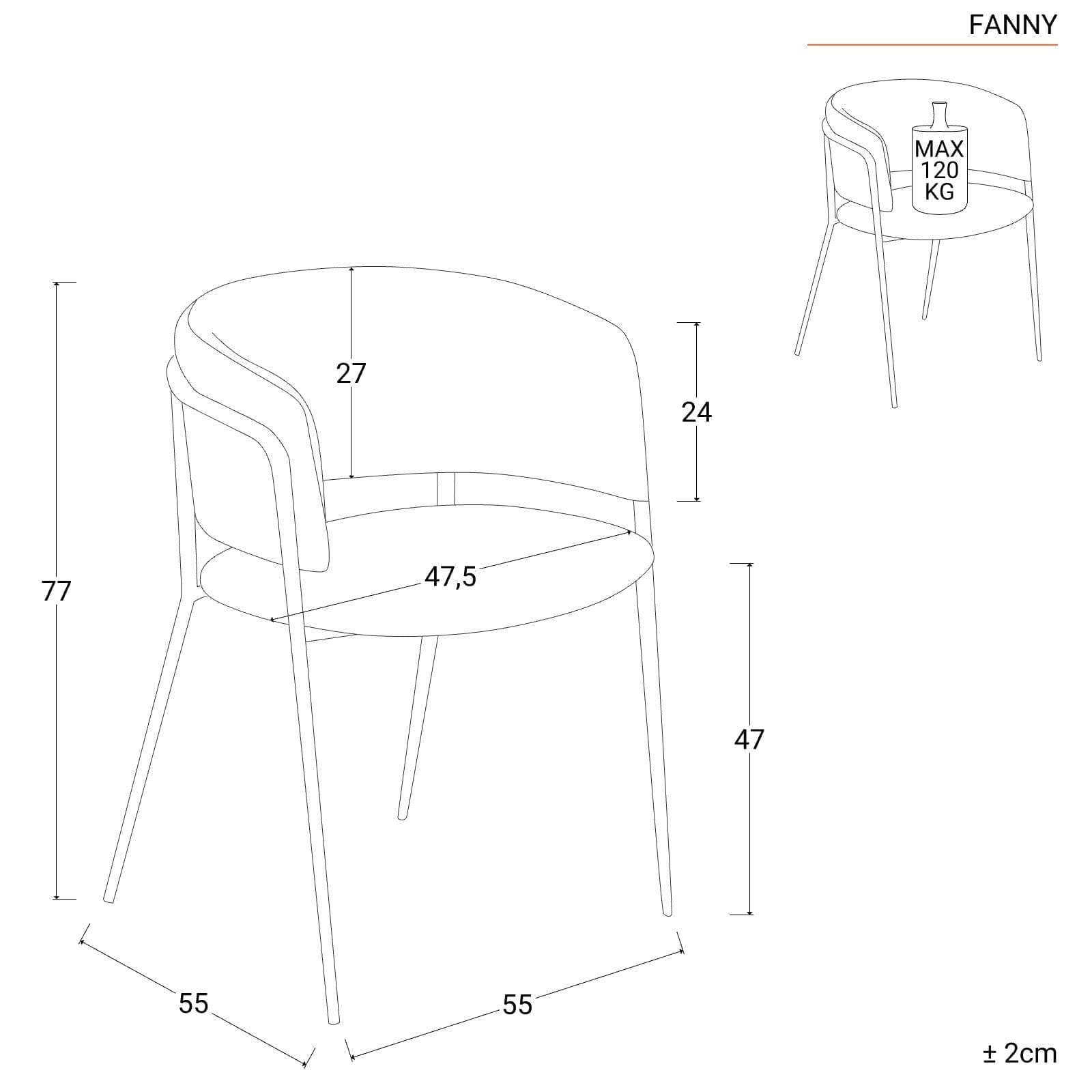 Set 4 sedie in velluto a coste bianco con schienale avvolgente e gambe oro - Fanny