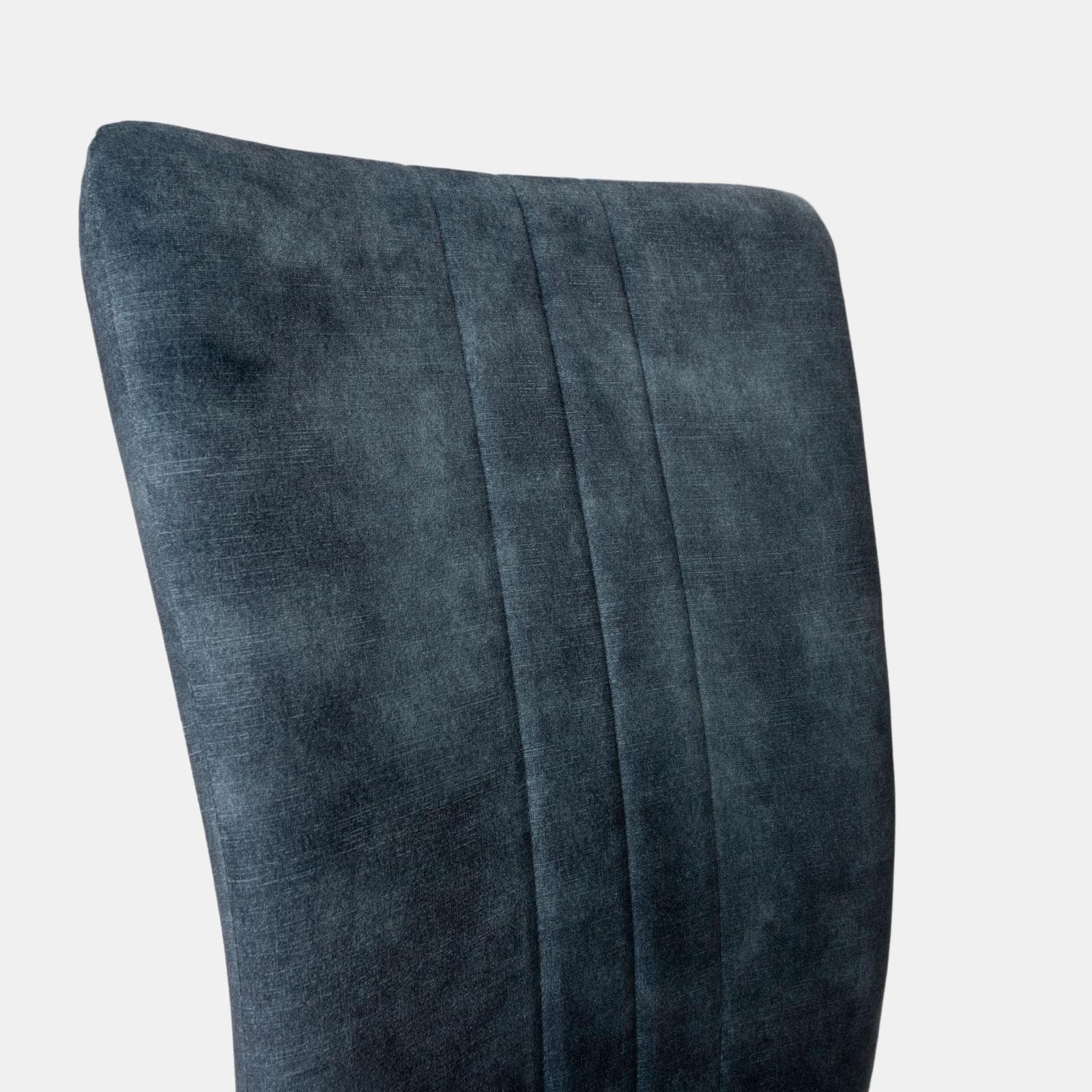 Set 4 sedie in velluto blu piombo e gambe in metallo nero - Geneva