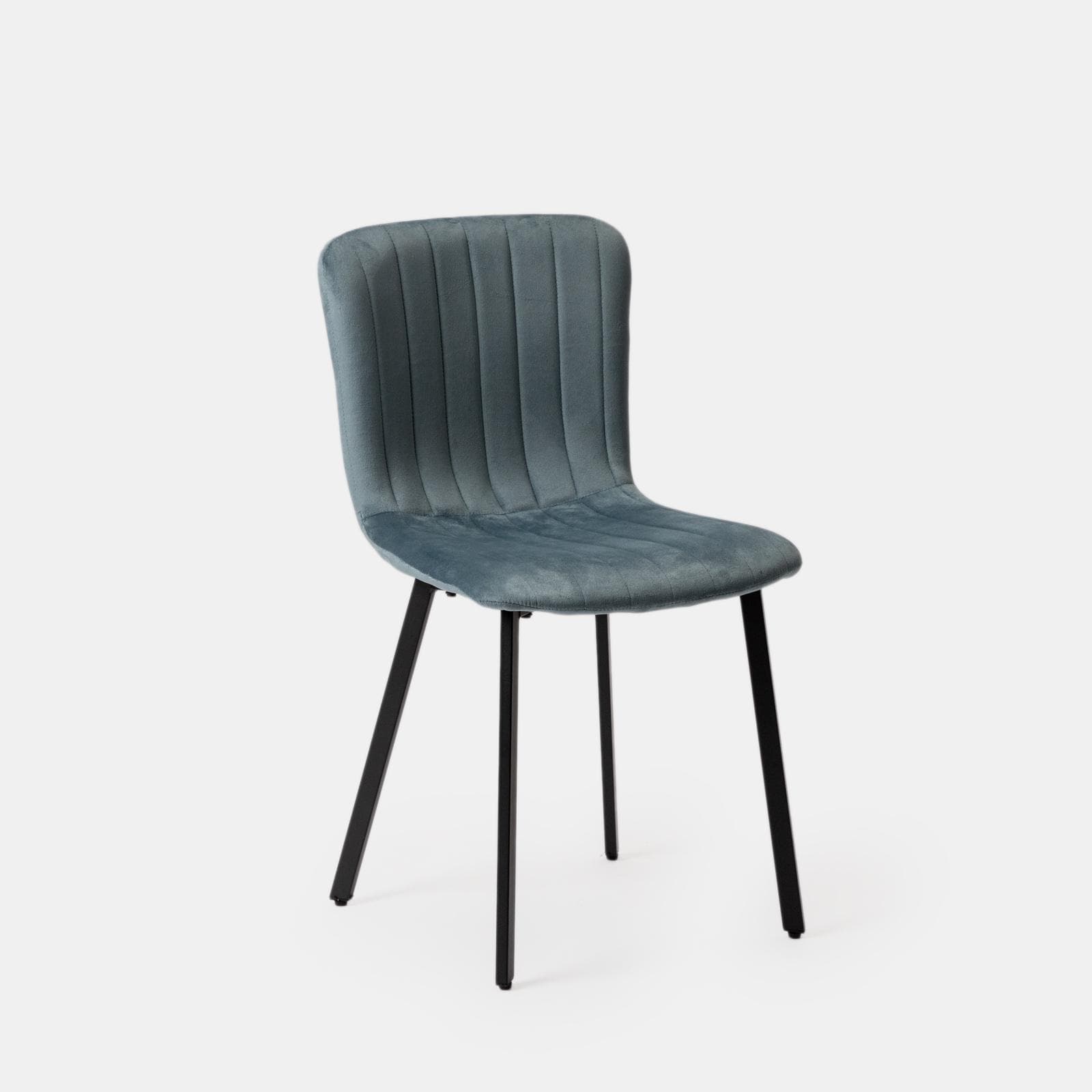 Set 4 sedie in velluto carta da zucchero con gambe in metallo nero - Mick