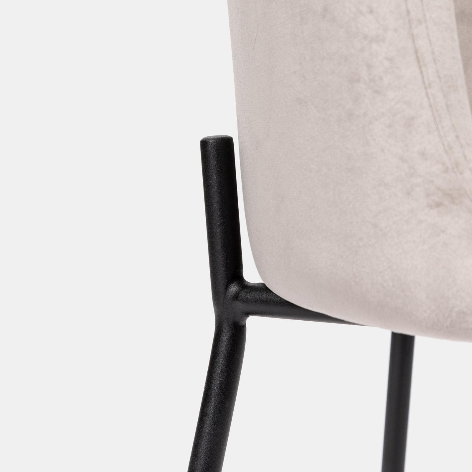 Set 4 sedie in velluto grigio chiaro con gambe nere - Wilmer