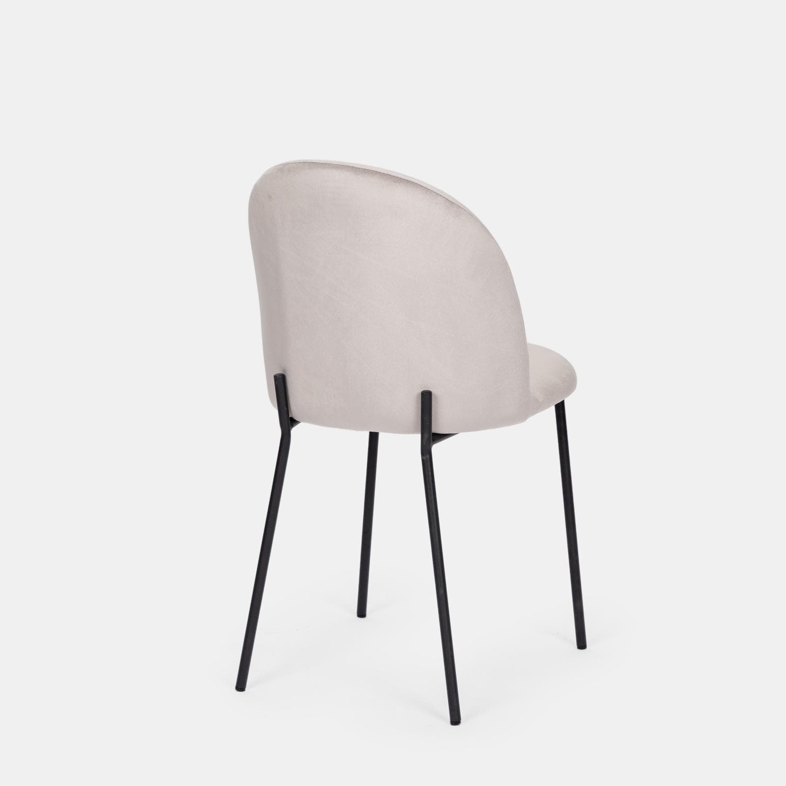 Set 4 sedie in velluto grigio chiaro con gambe nere - Wilmer