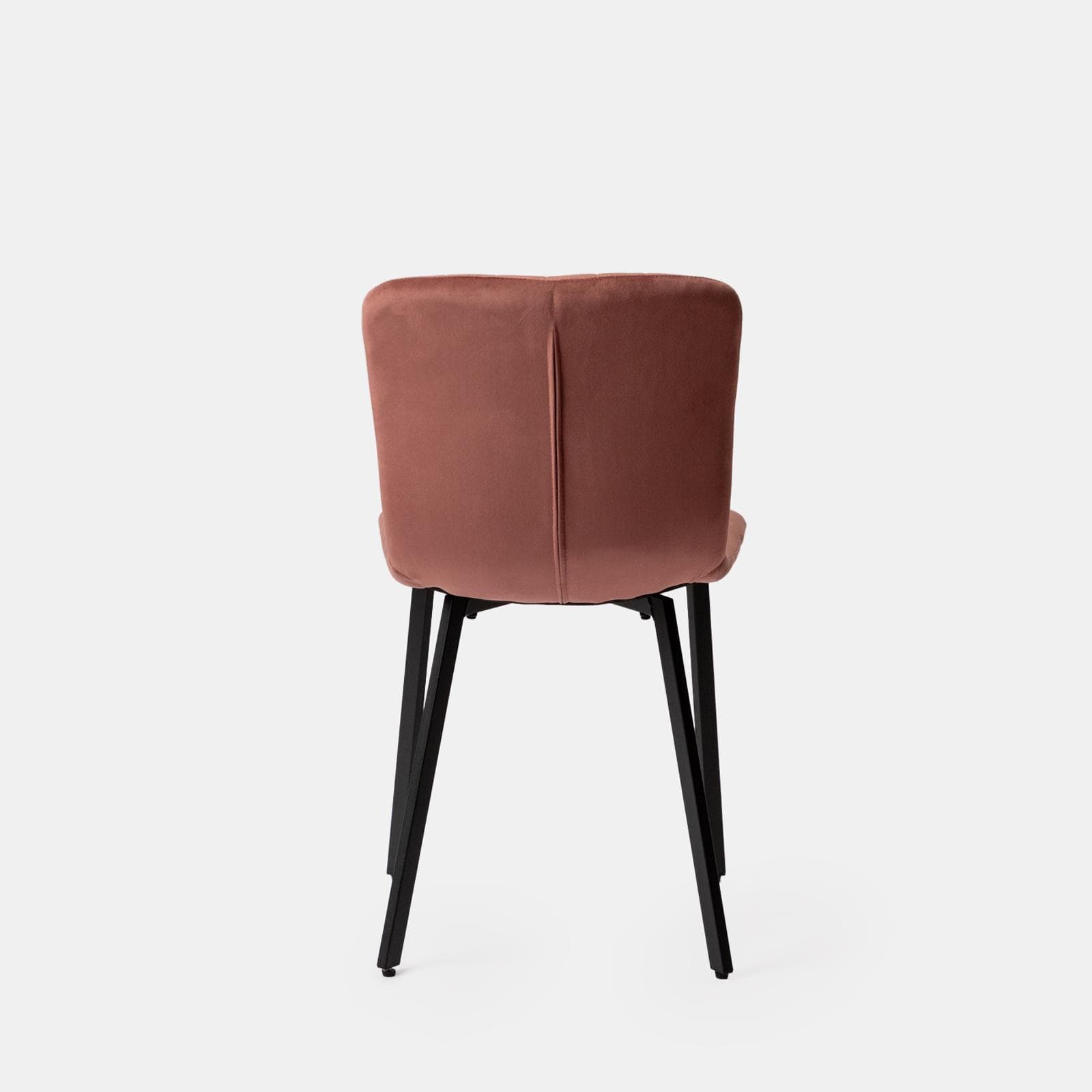 Set 4 sedie in velluto rosa antico con gambe in metallo nero - Mick