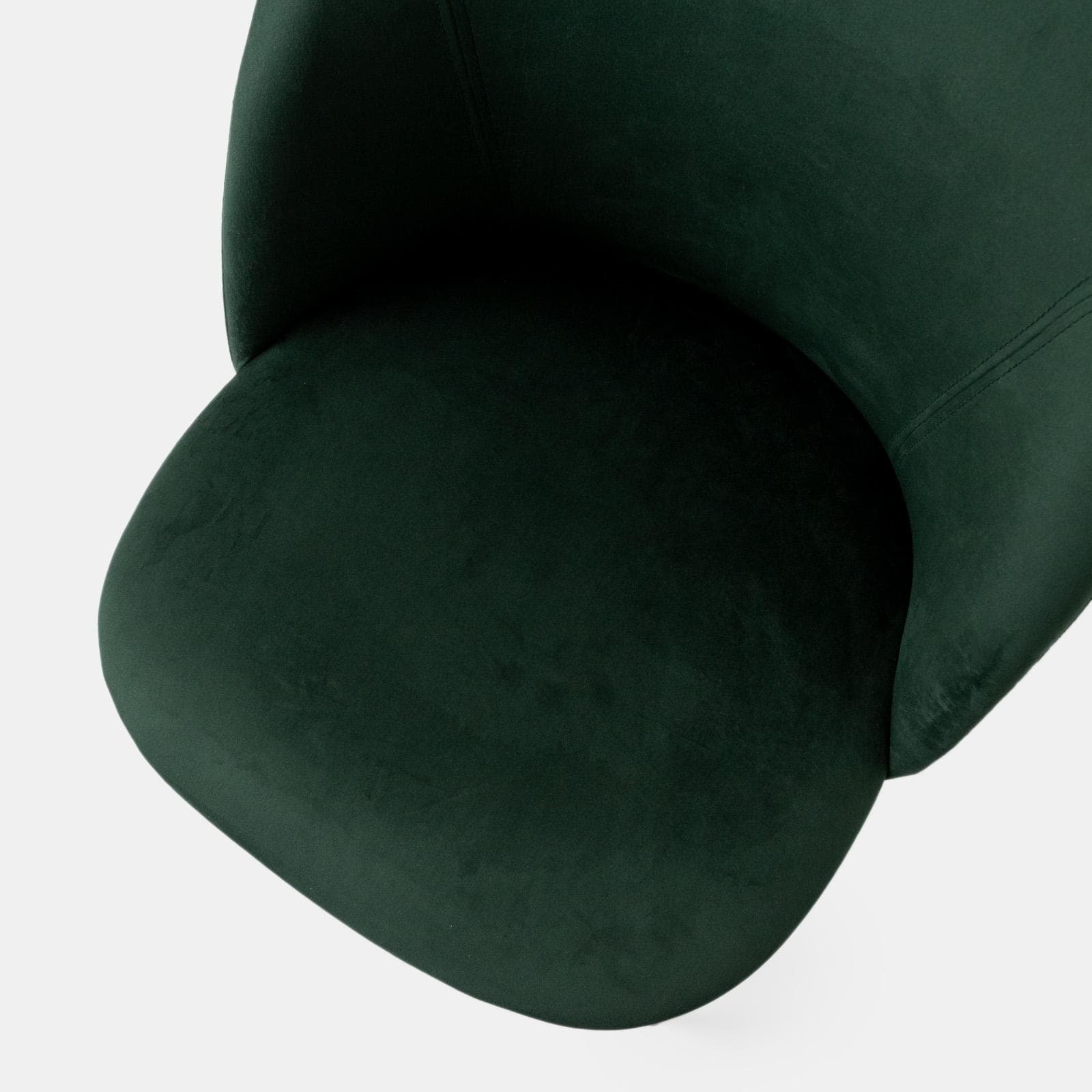 Set 4 sedie in velluto verde scuro con gambe in metallo nero - Vesta