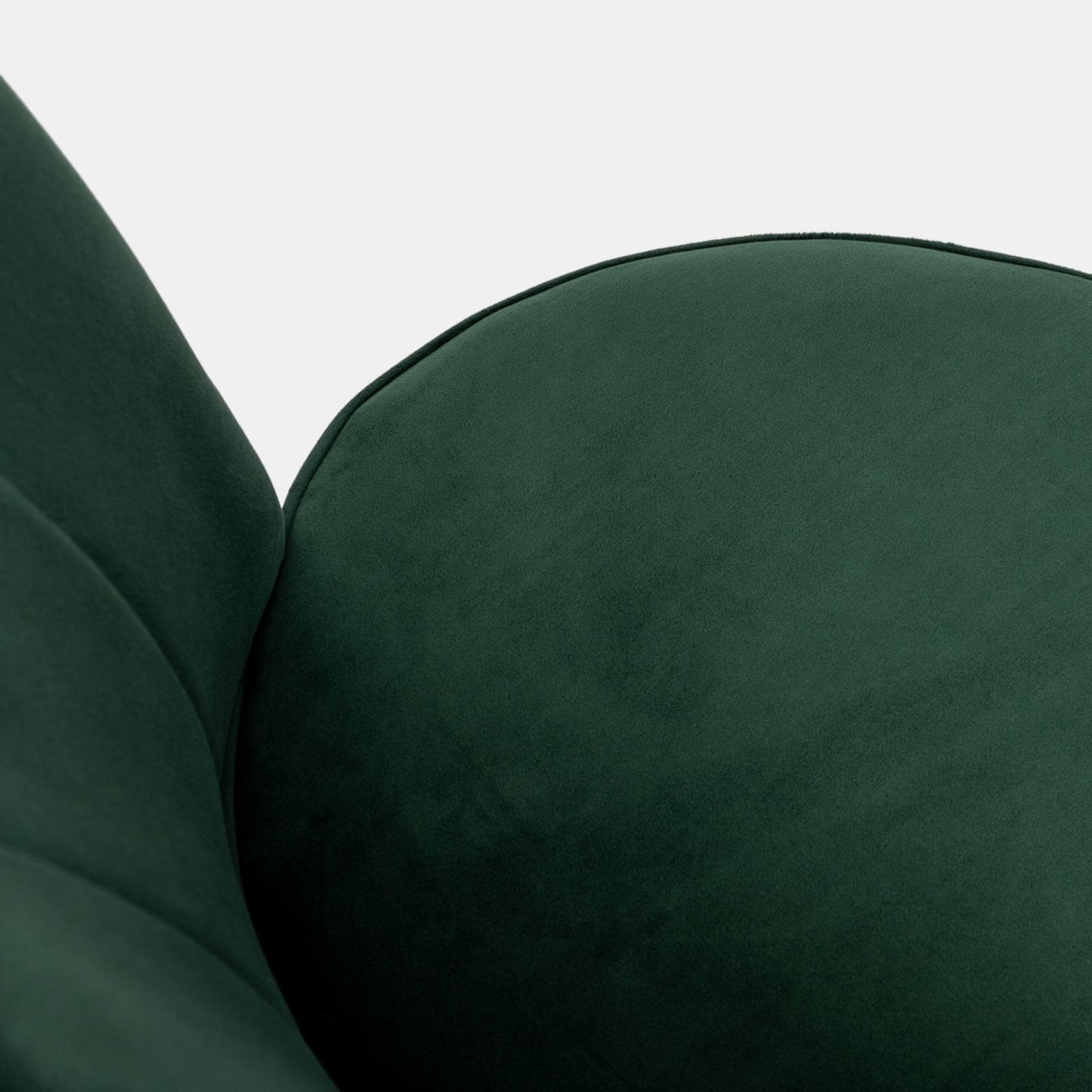 Set 4 sedie in velluto verde scuro con gambe nere - Nihal