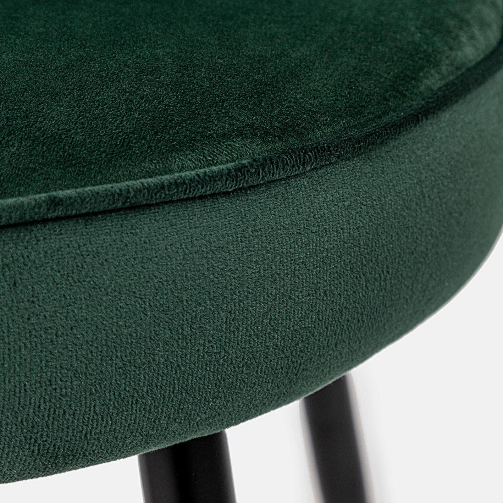 Set 4 sedie in velluto verde scuro con gambe nere - Nihal