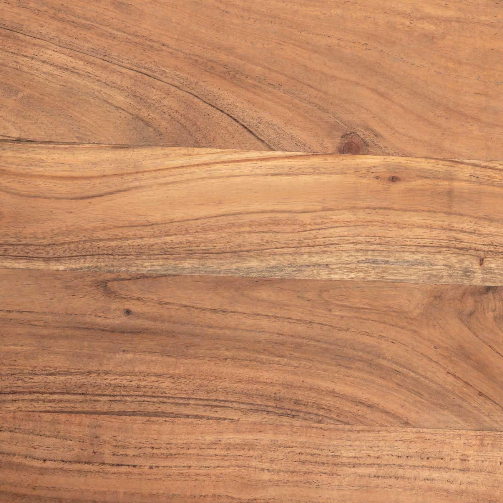 Set 4 tavolini in legno di acacia e metallo nero - Freia Acacia